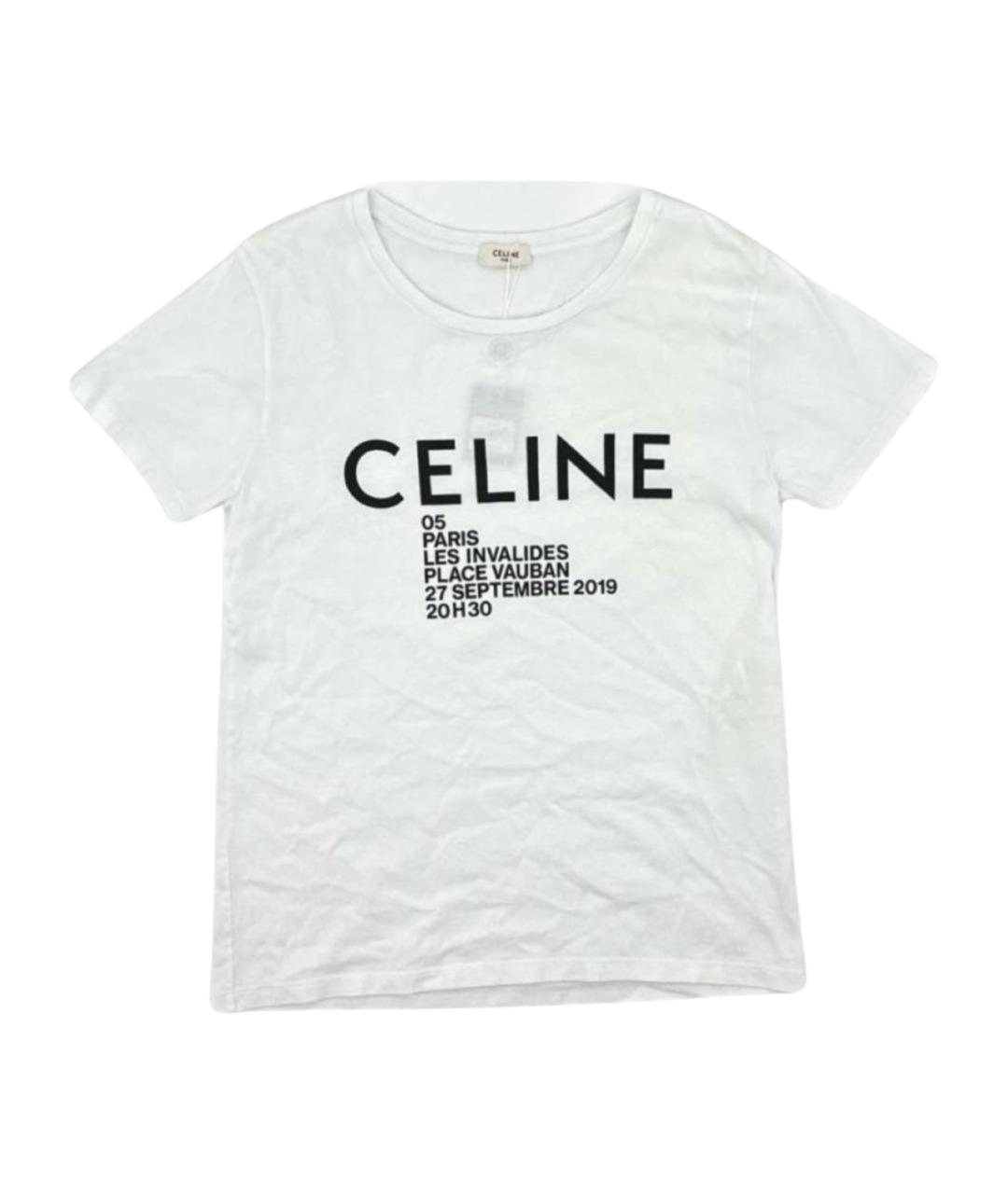 CELINE Белая хлопковая футболка, фото 1