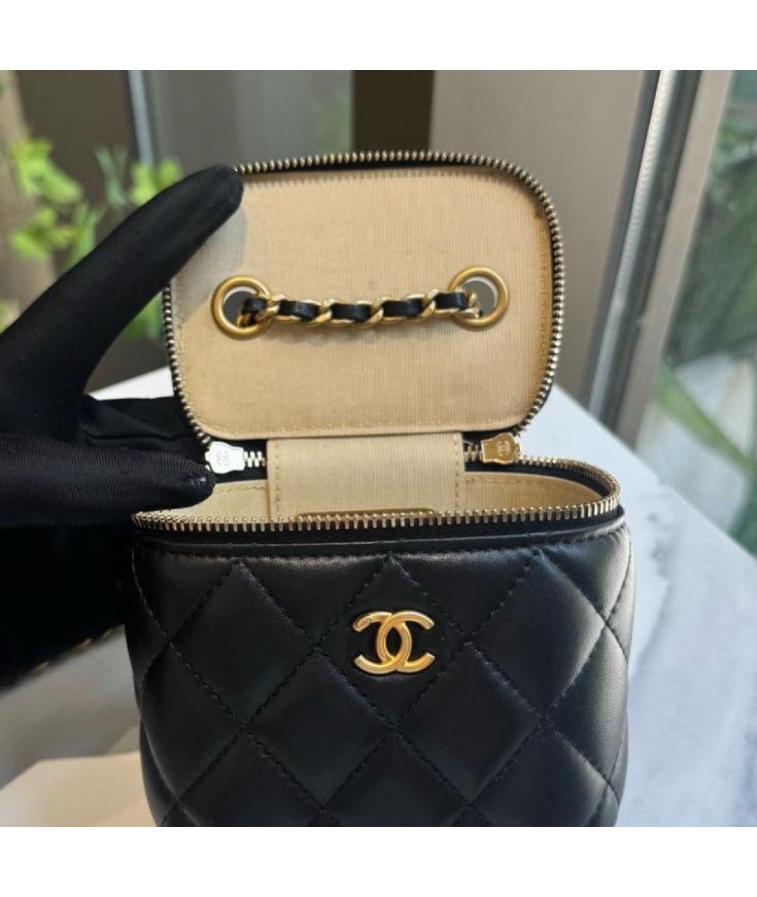 CHANEL Черная кожаная сумка через плечо, фото 4