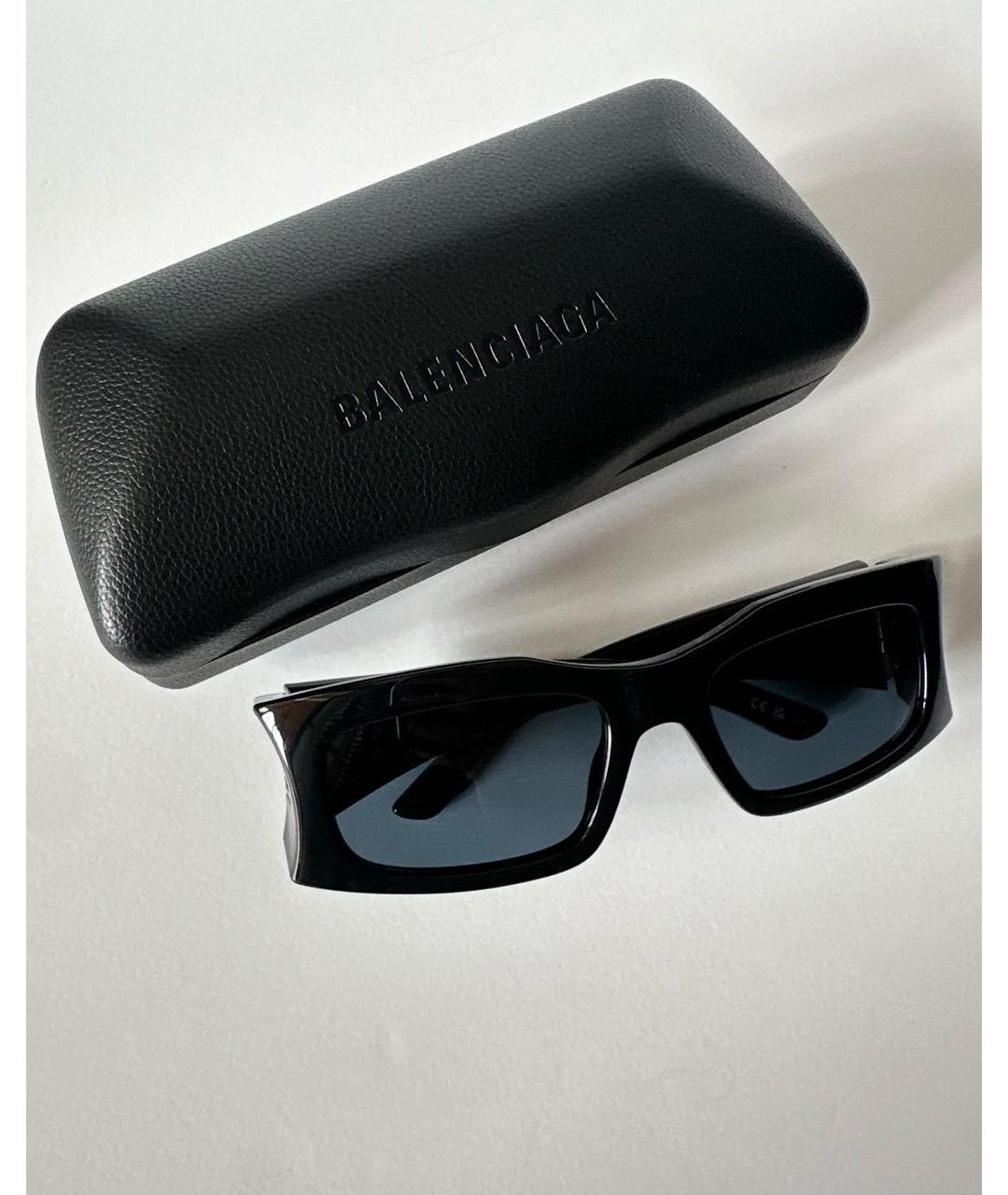 BALENCIAGA Черные пластиковые солнцезащитные очки, фото 4