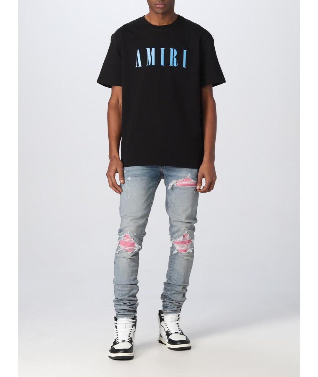 AMIRI Черная хлопковая футболка, фото 7