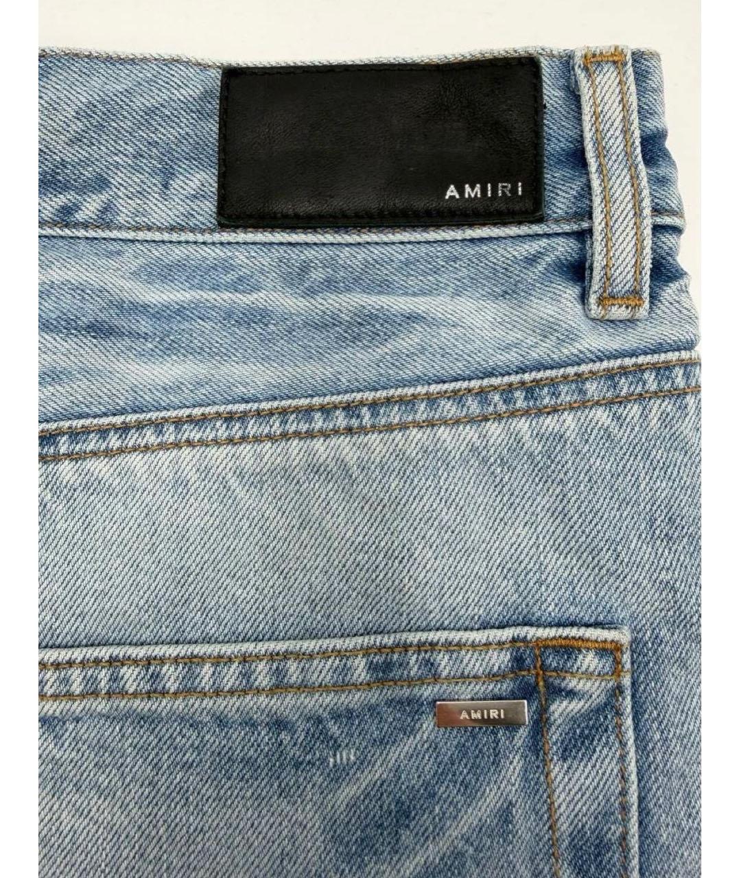 AMIRI Голубые хлопковые прямые джинсы, фото 7