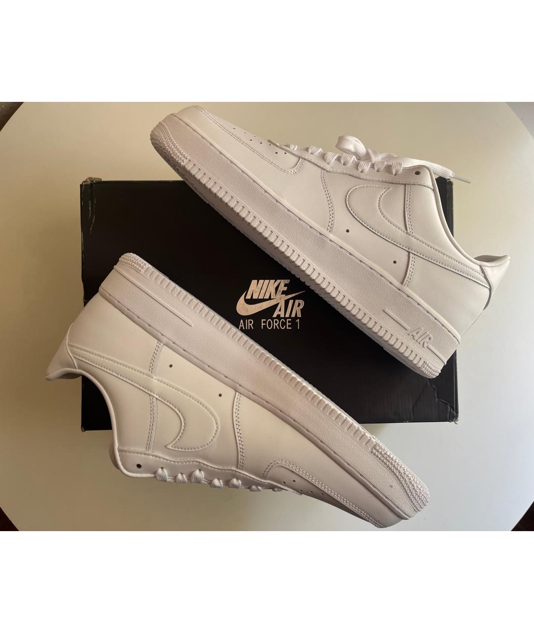 NIKE Белые кожаные низкие кроссовки / кеды, фото 6