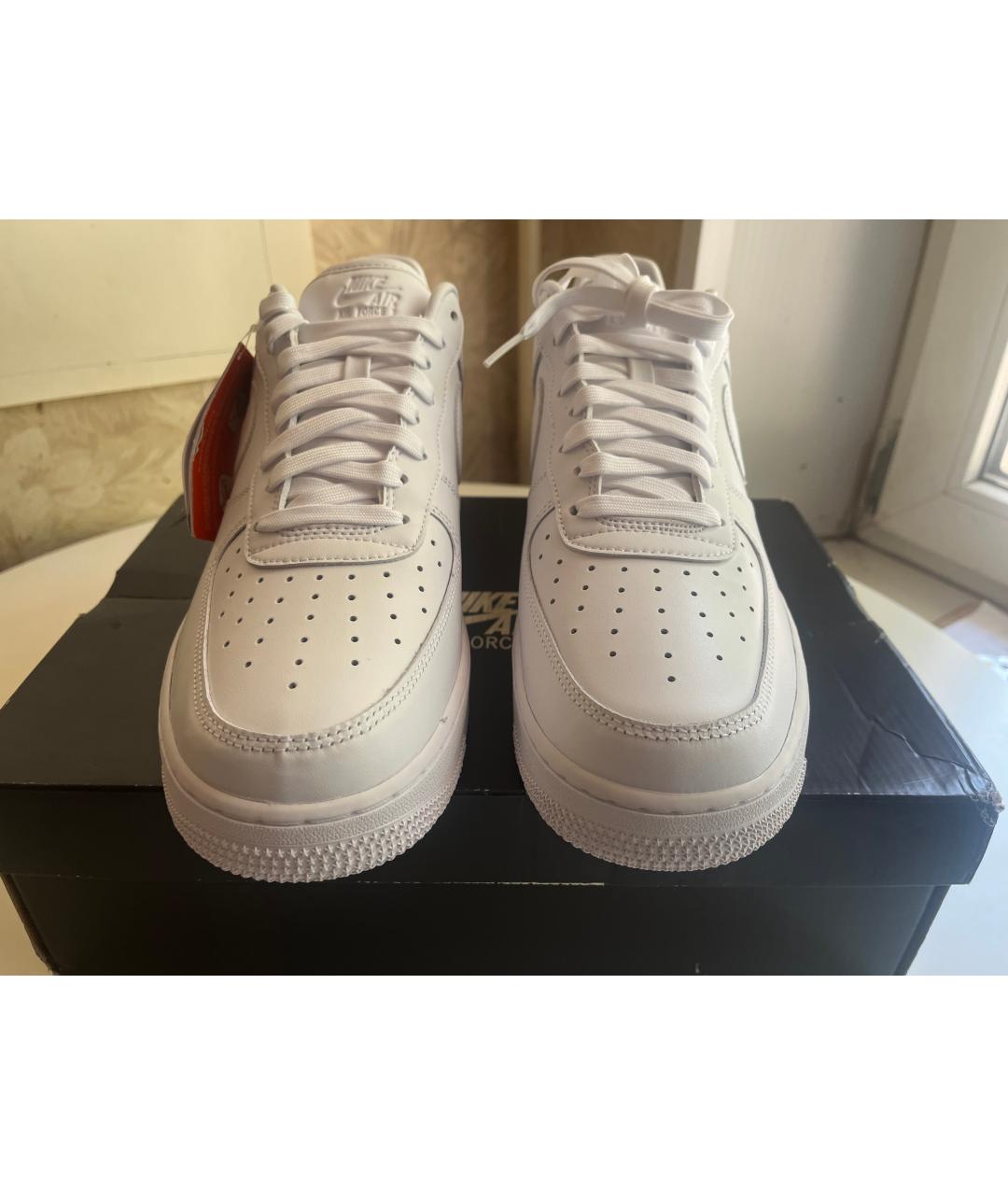 NIKE Белые кожаные низкие кроссовки / кеды, фото 2