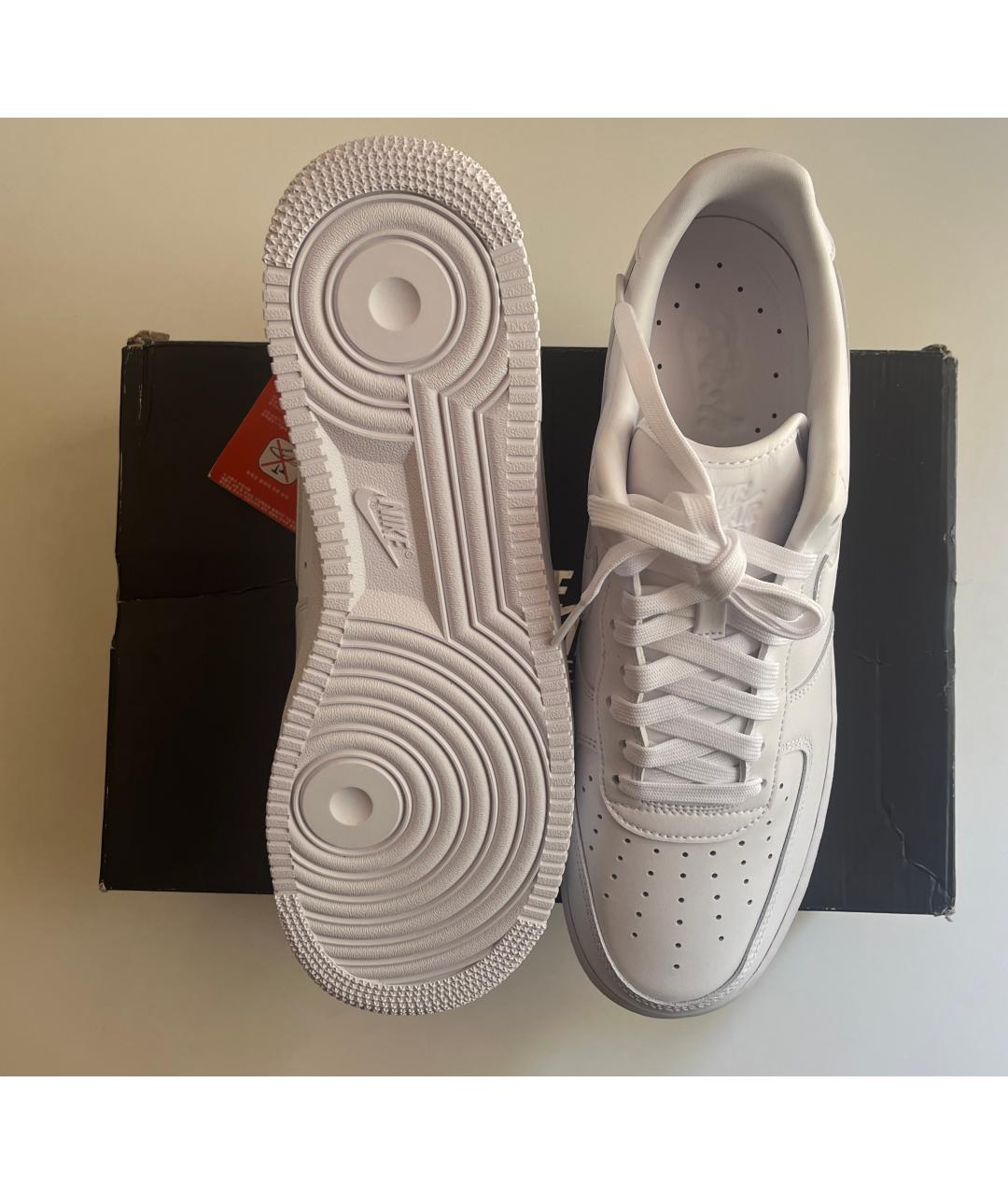 NIKE Белые кожаные низкие кроссовки / кеды, фото 5