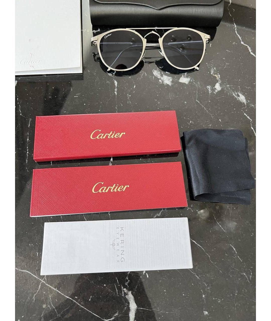 CARTIER Серебряные металлические солнцезащитные очки, фото 4
