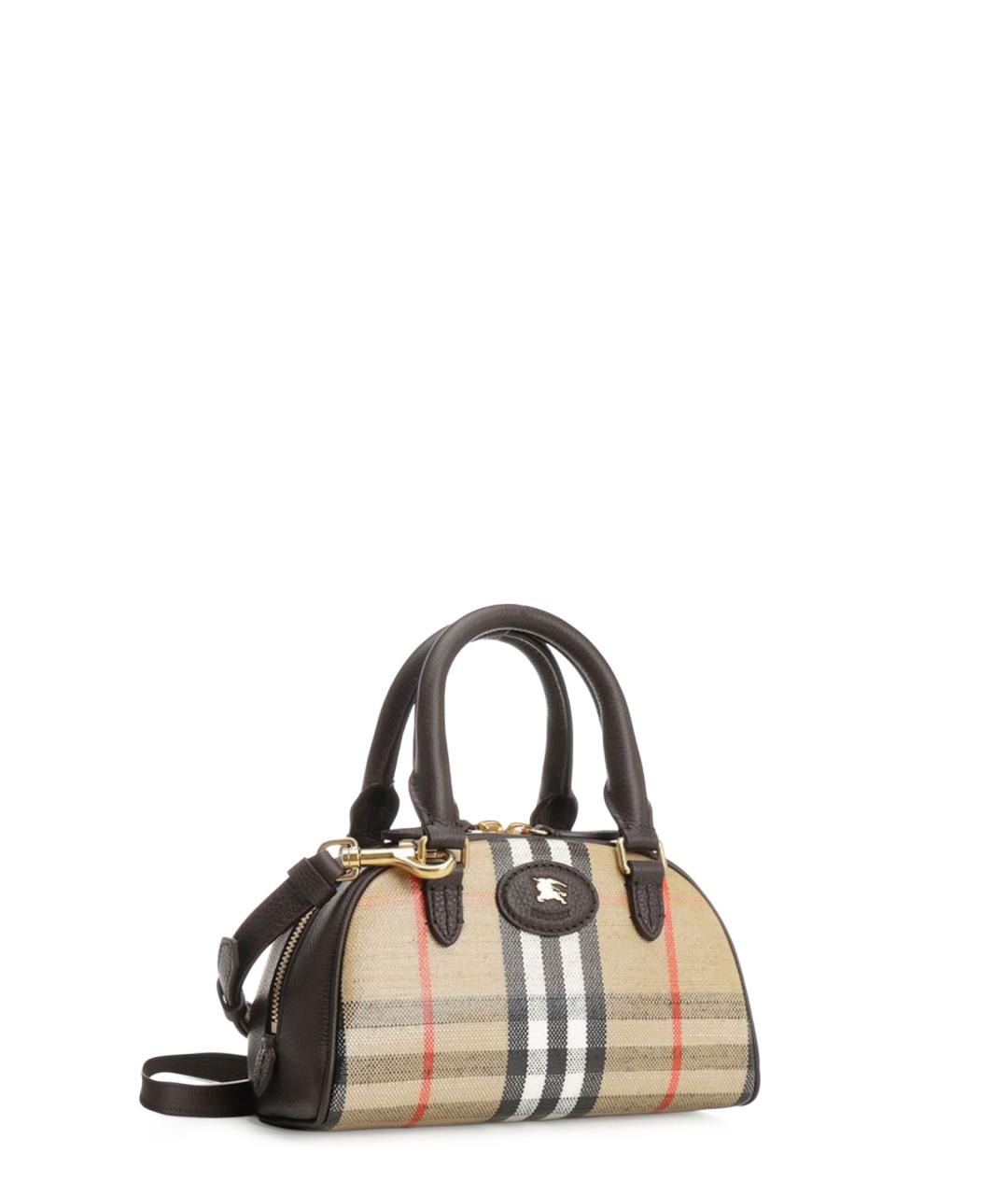 BURBERRY Бежевая хлопковая сумка с короткими ручками, фото 3