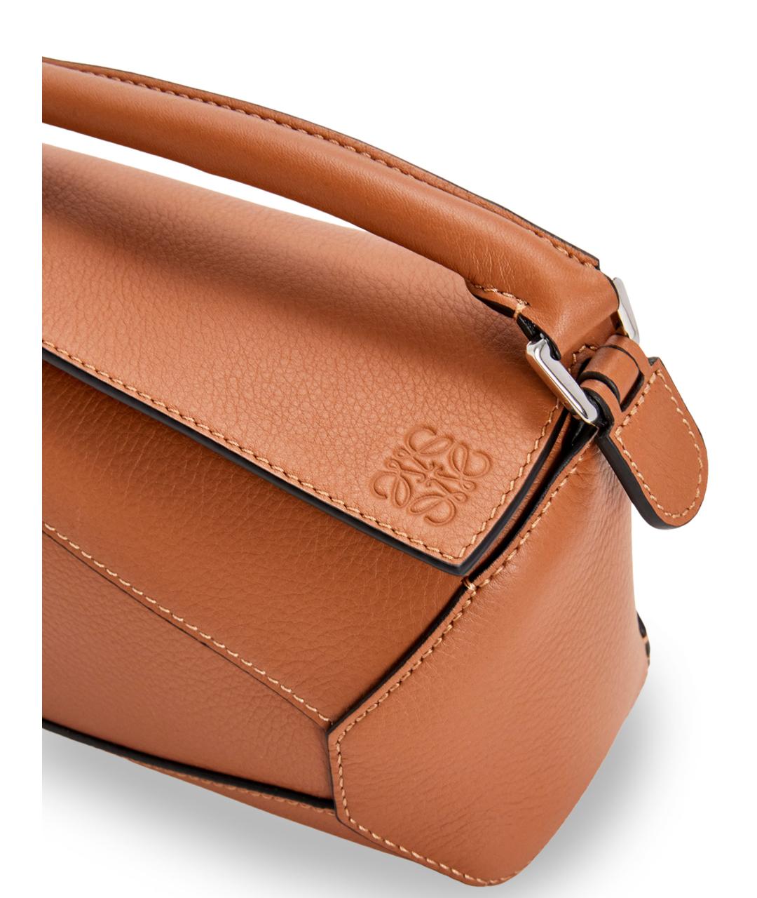 LOEWE Коричневая кожаная сумка через плечо, фото 4