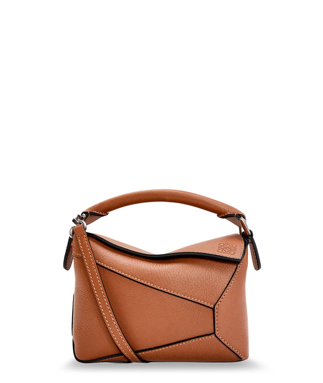 LOEWE Коричневая кожаная сумка через плечо, фото 1