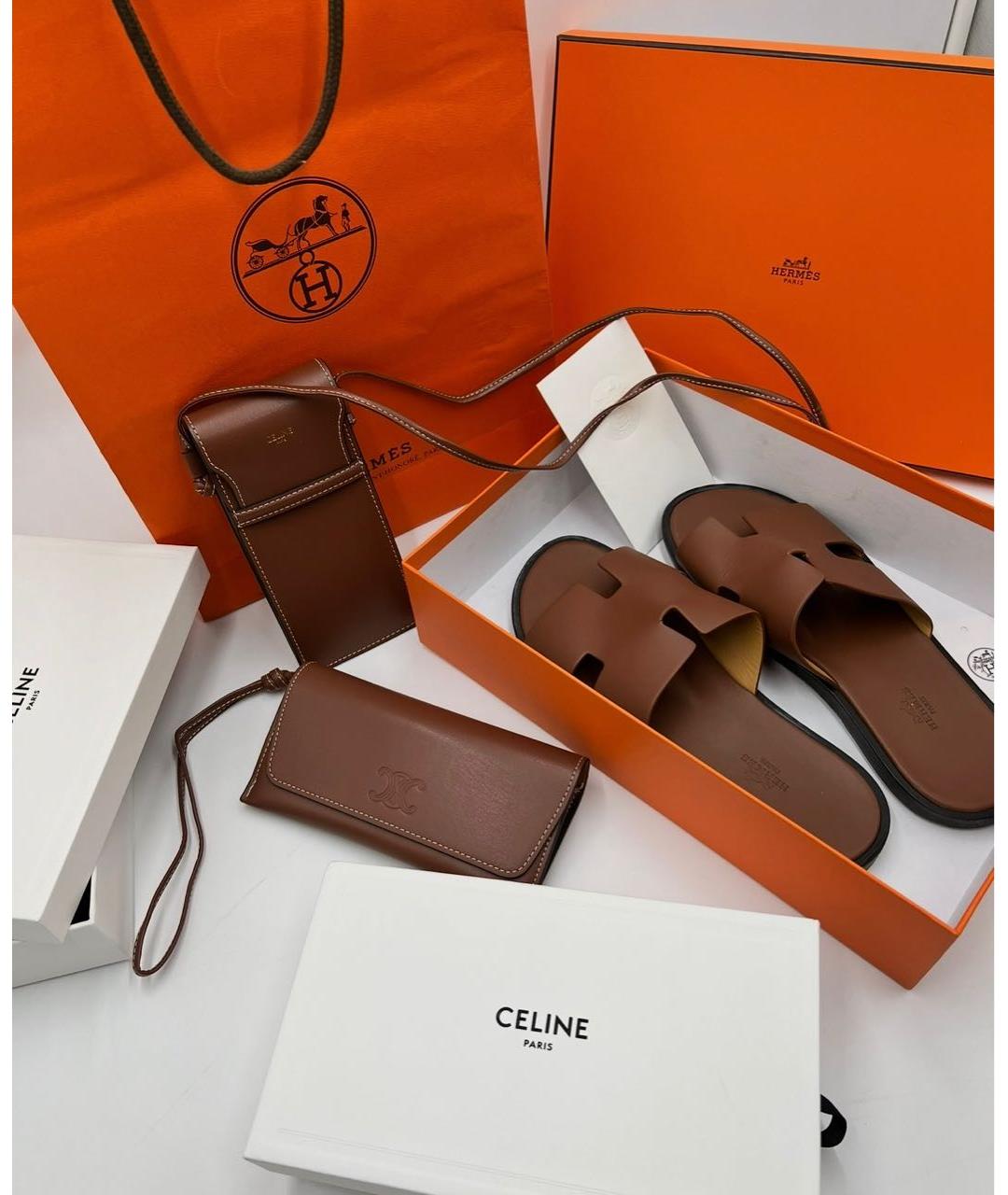 CELINE Коричневая пляжная сумка, фото 4