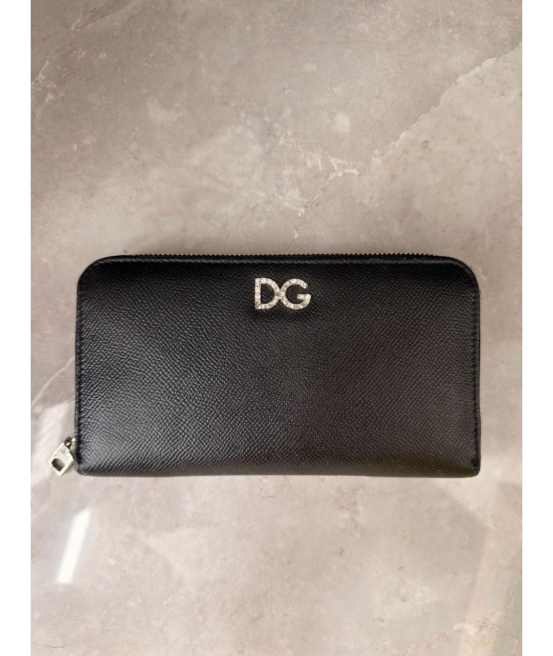 DOLCE&GABBANA Черный кожаный кошелек, фото 9
