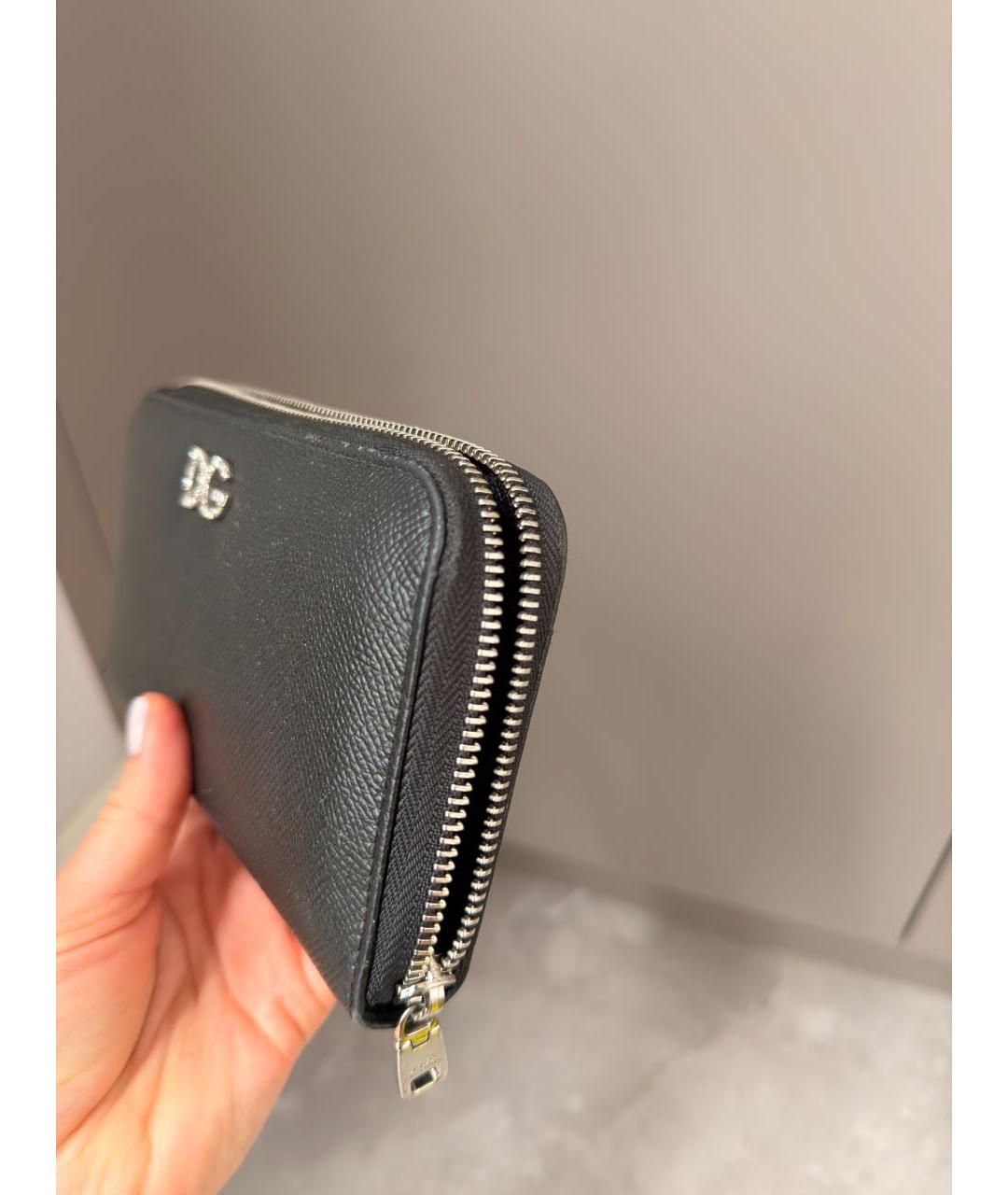 DOLCE&GABBANA Черный кожаный кошелек, фото 5