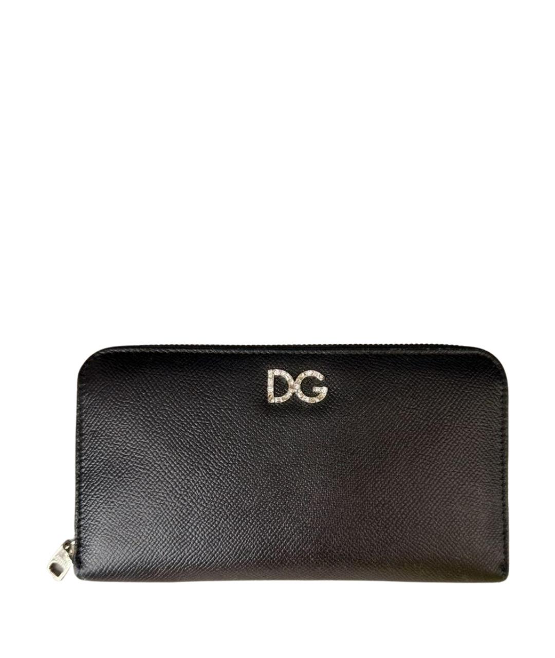 DOLCE&GABBANA Черный кожаный кошелек, фото 1