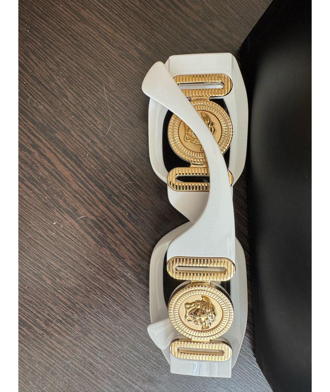VERSACE Белые пластиковые солнцезащитные очки, фото 2