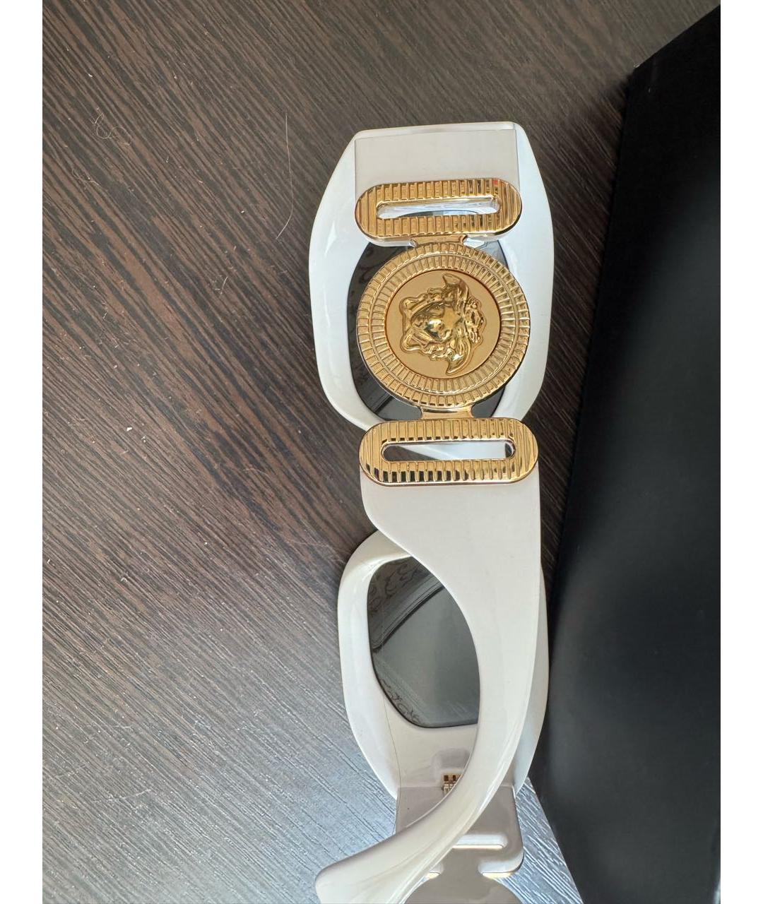 VERSACE Белые пластиковые солнцезащитные очки, фото 3