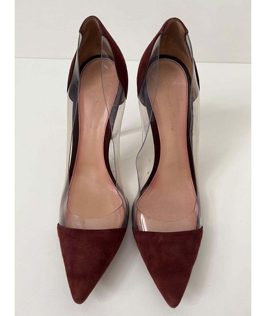 GIANVITO ROSSI Бордовые замшевые туфли, фото 3