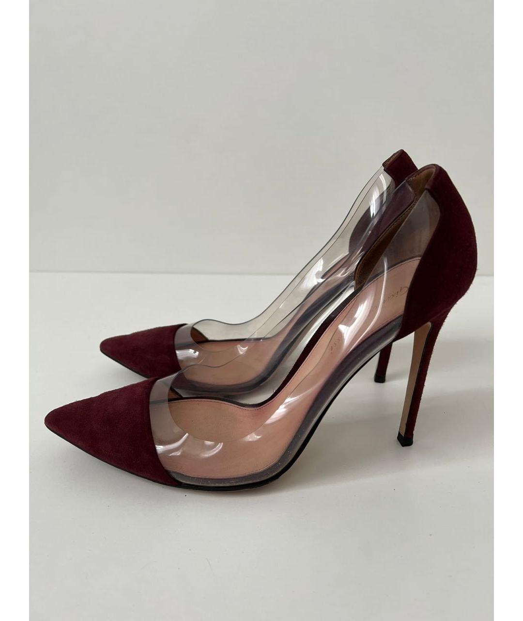 GIANVITO ROSSI Бордовые замшевые туфли, фото 2
