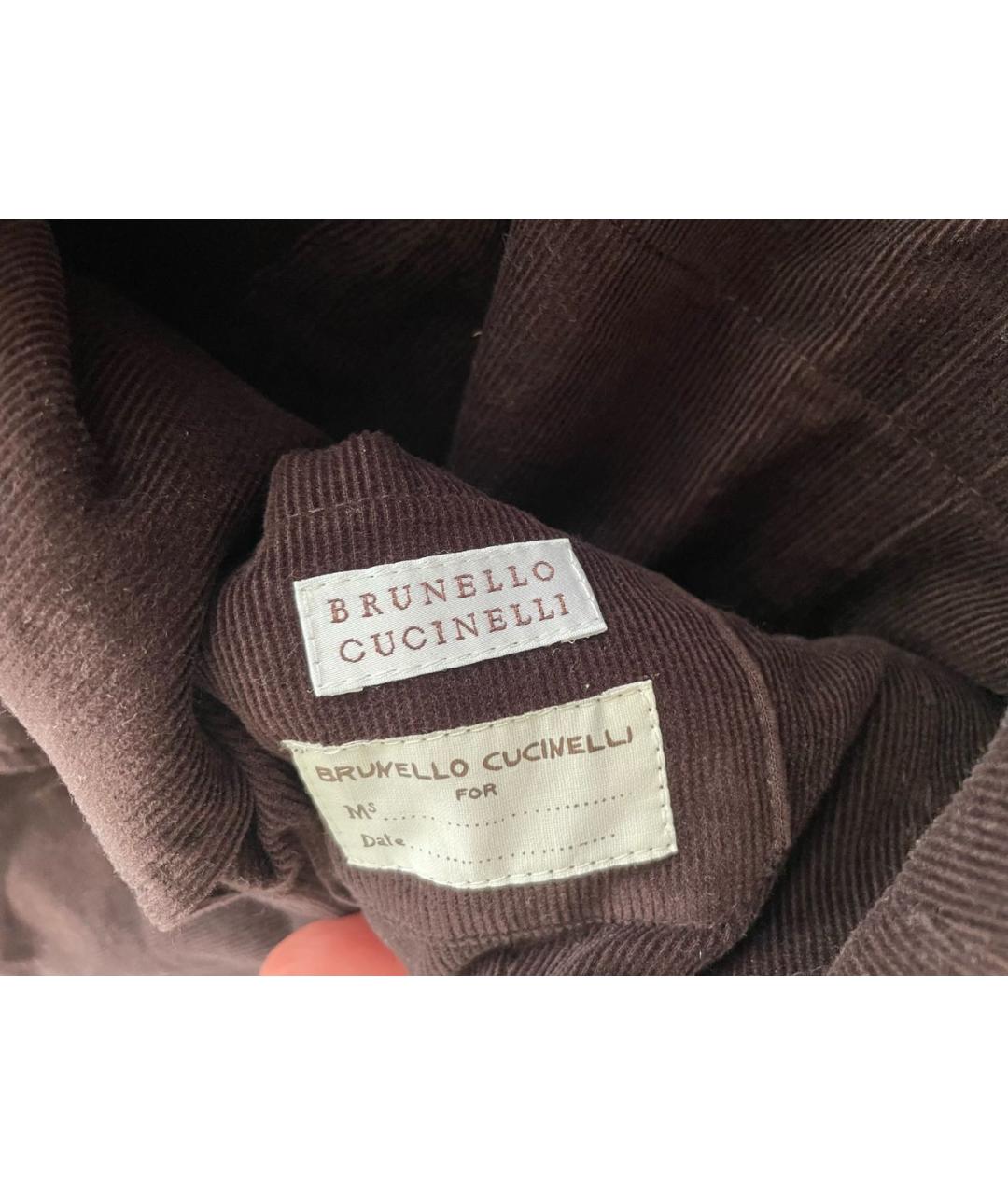BRUNELLO CUCINELLI Коричневый велюровый жакет/пиджак, фото 4