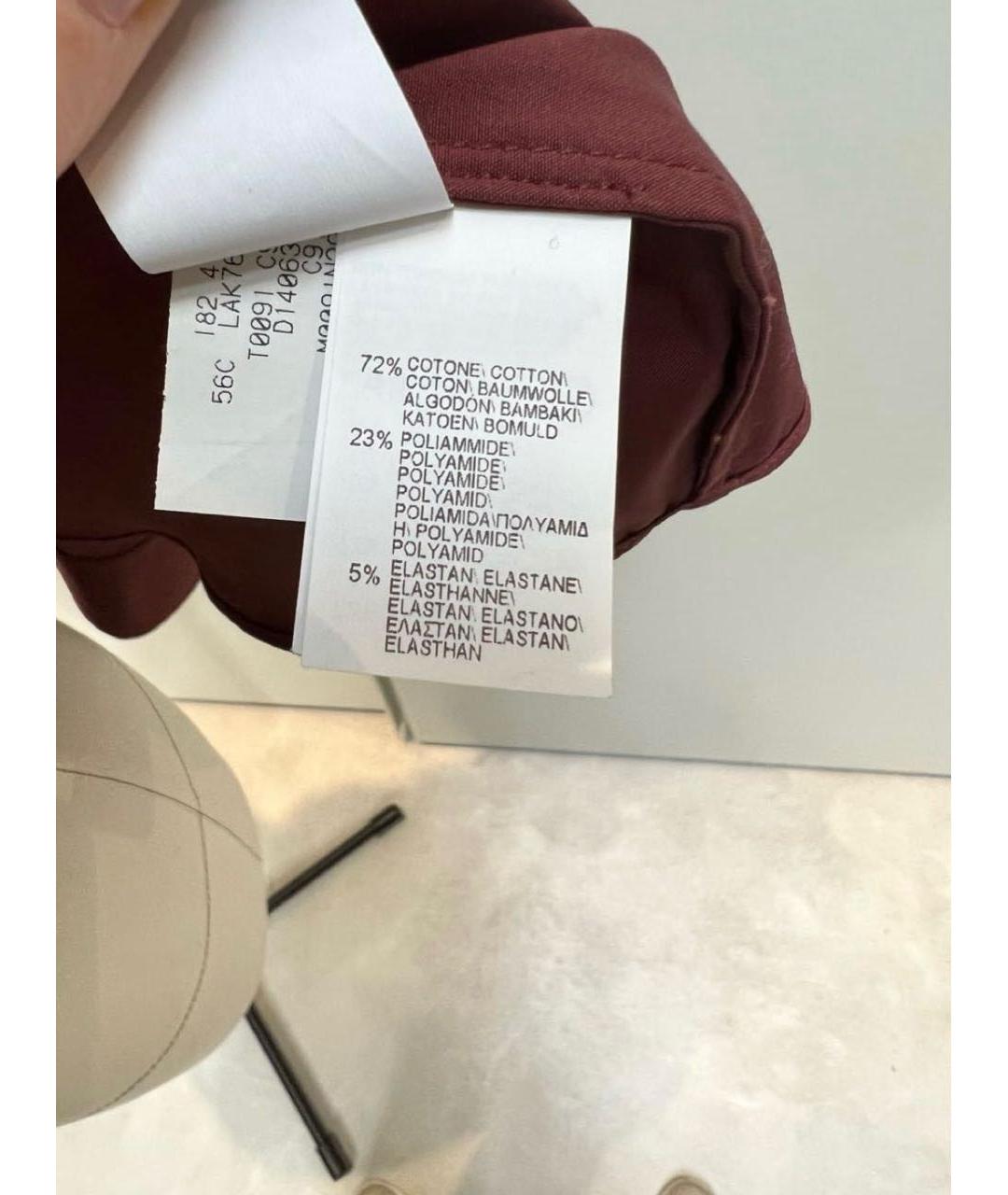 BRUNELLO CUCINELLI Бордовая хлопковая рубашка, фото 6