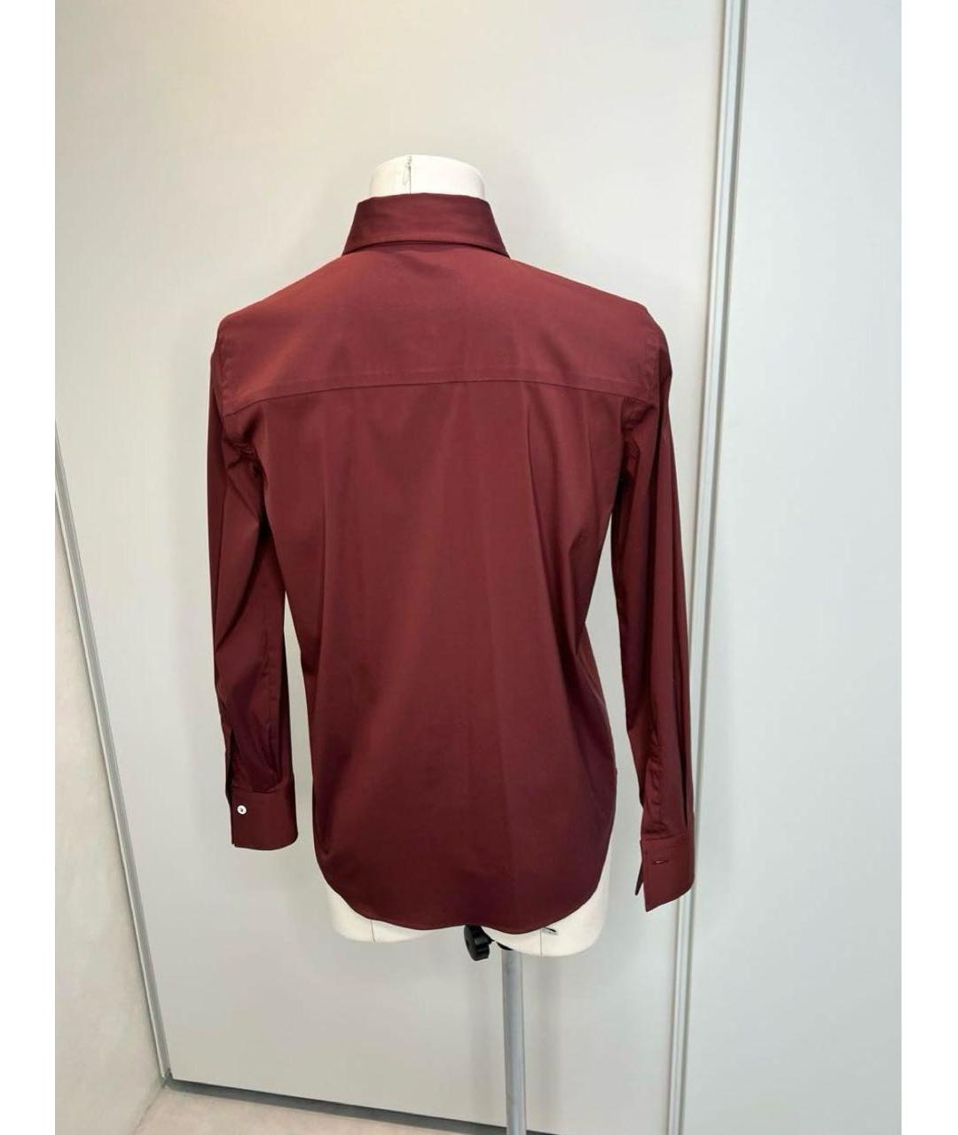 BRUNELLO CUCINELLI Бордовая хлопковая рубашка, фото 2