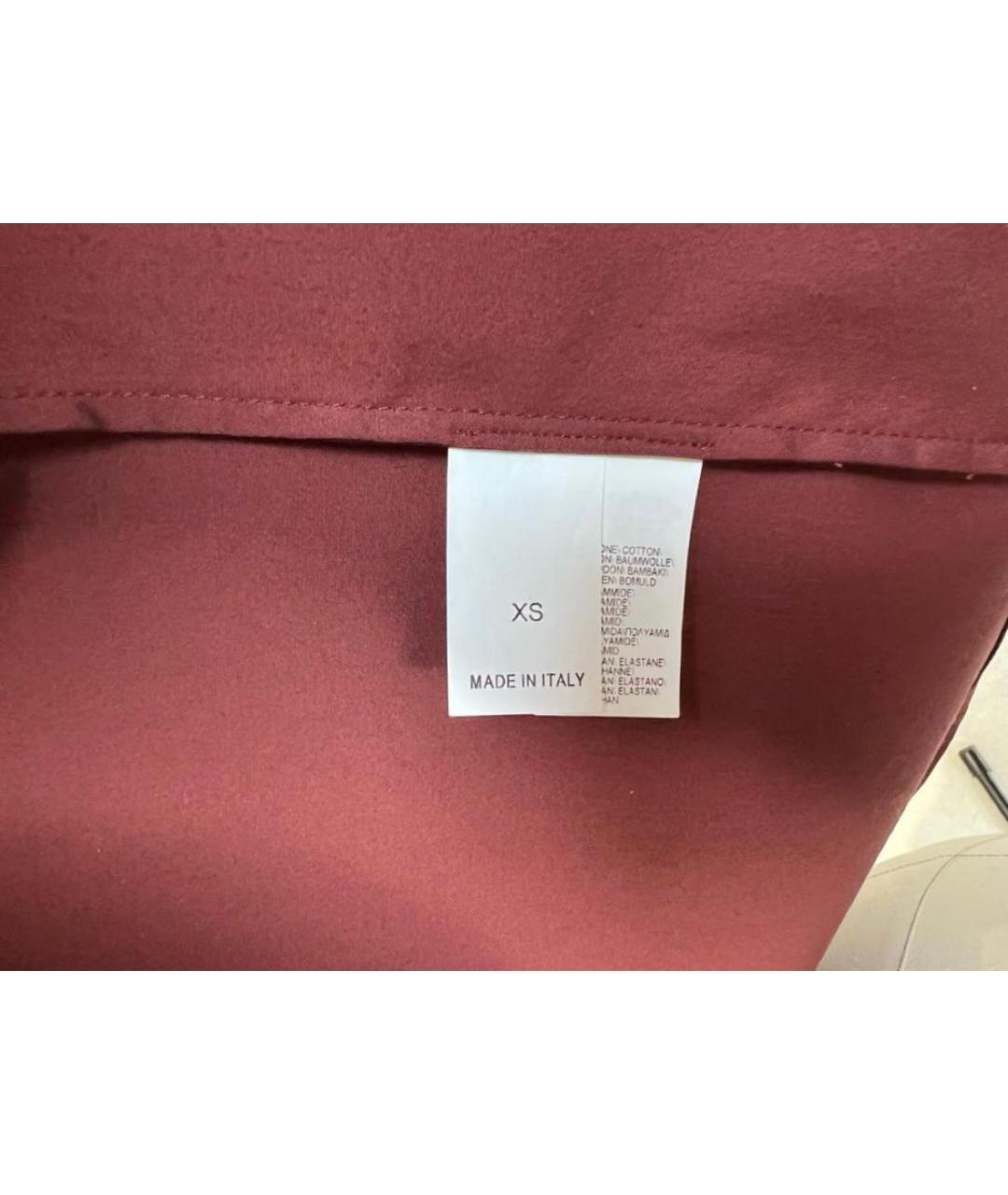 BRUNELLO CUCINELLI Бордовая хлопковая рубашка, фото 5