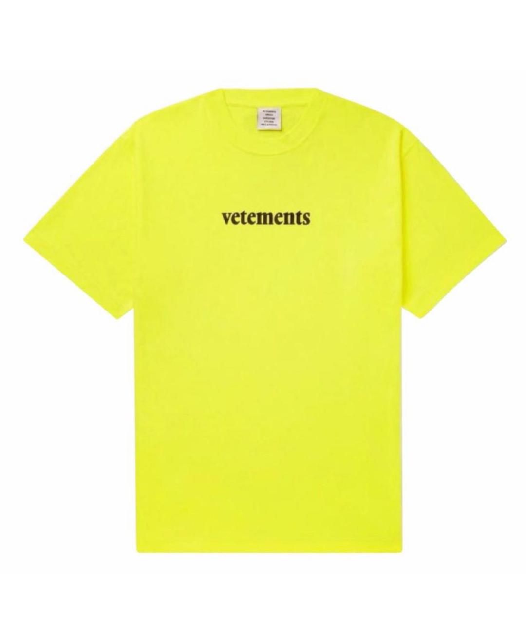 VETEMENTS Салатовая хлопковая футболка, фото 9