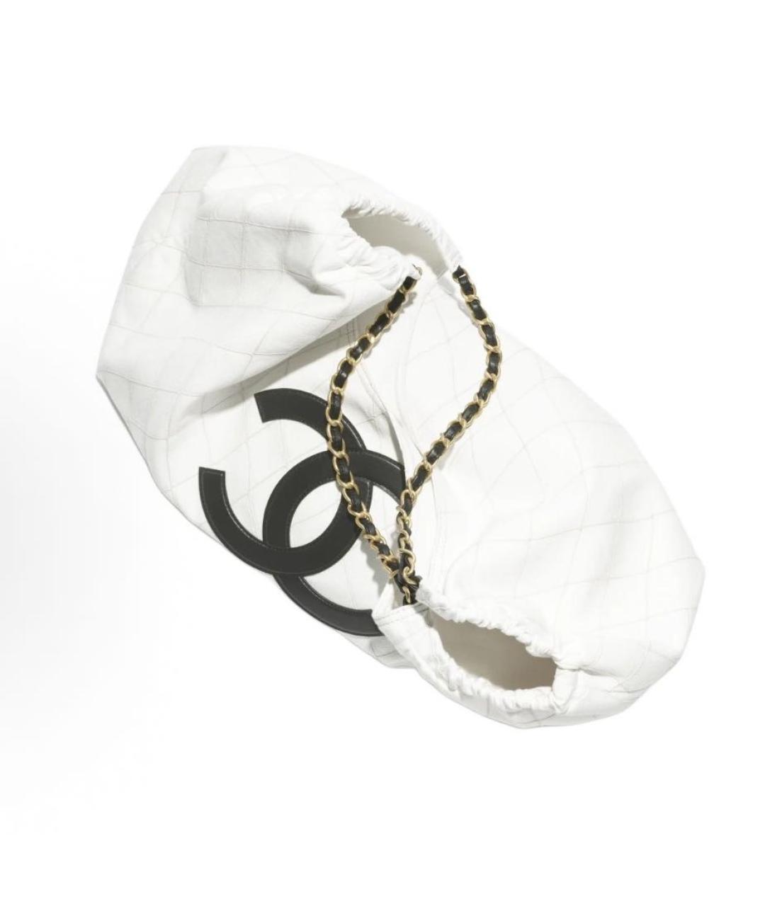 CHANEL Белая тканевая сумка тоут, фото 3
