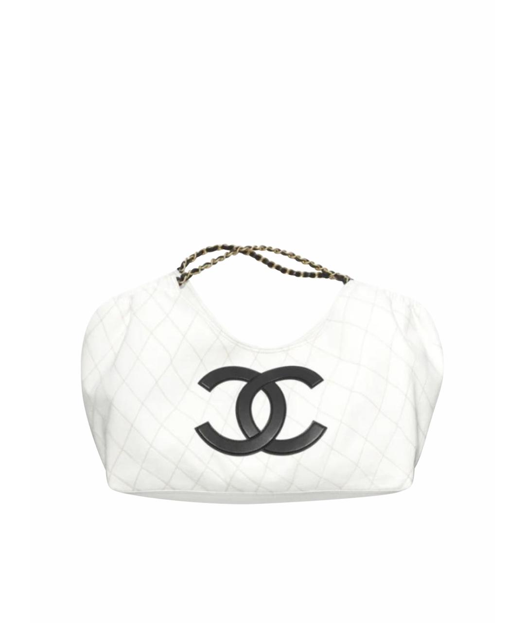 CHANEL Белая тканевая сумка тоут, фото 1