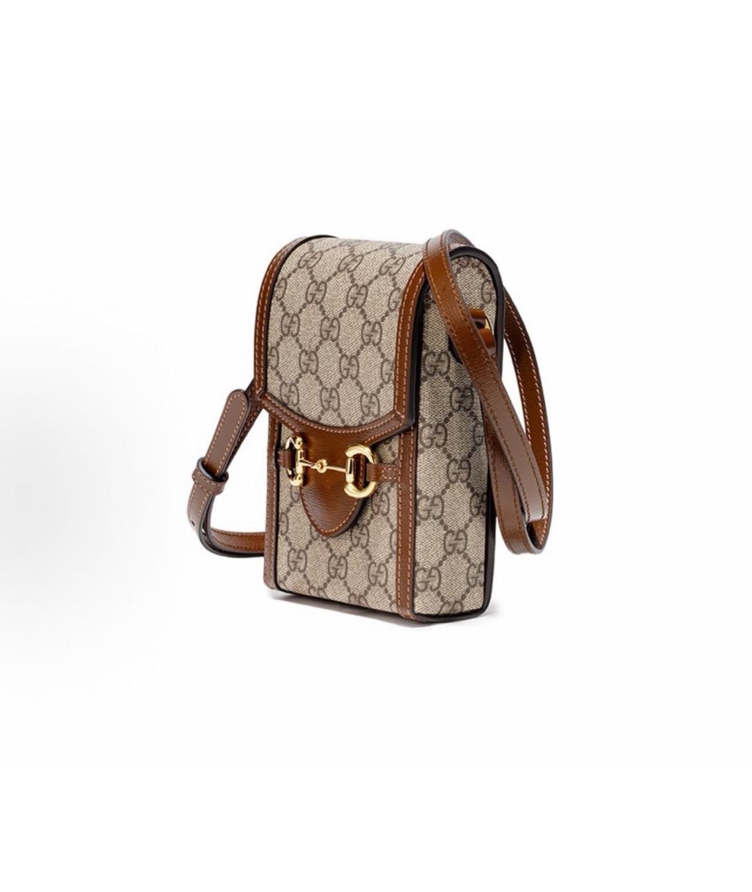 GUCCI Бежевая сумка через плечо из канвы, фото 2
