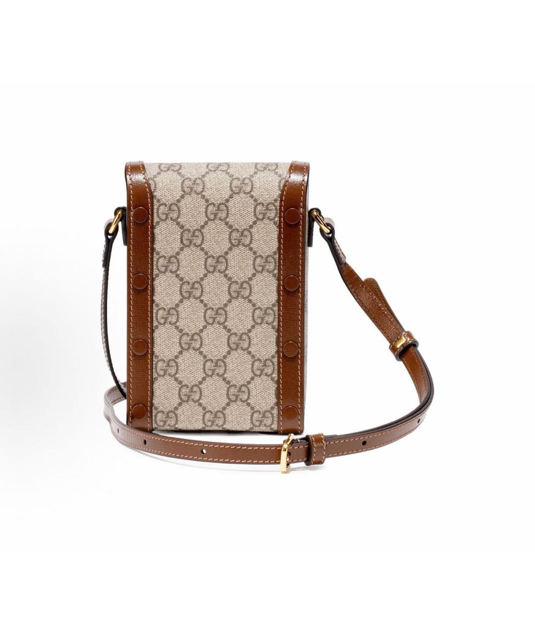 GUCCI Бежевая сумка через плечо из канвы, фото 3