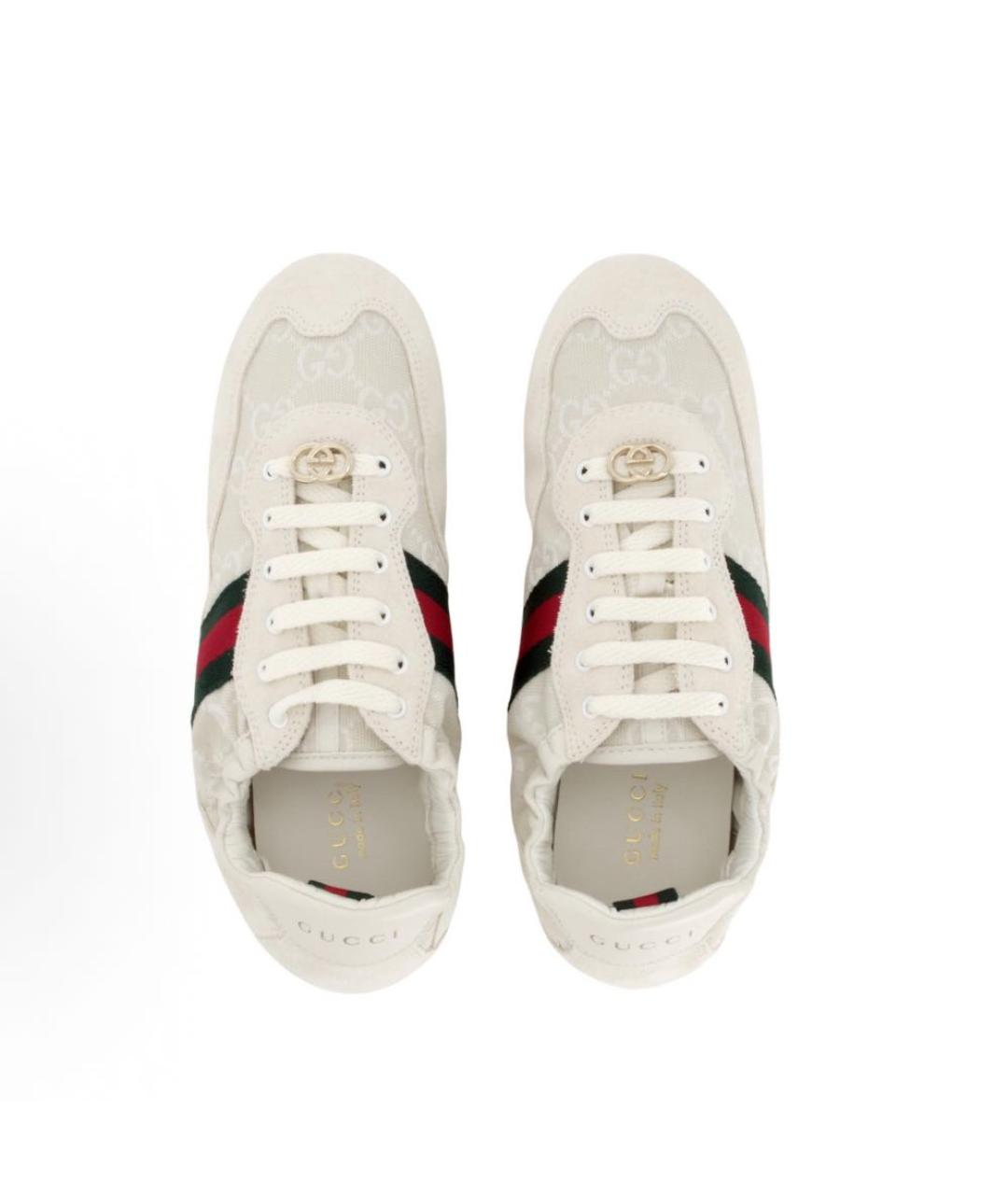 GUCCI Бежевые текстильные кеды, фото 3