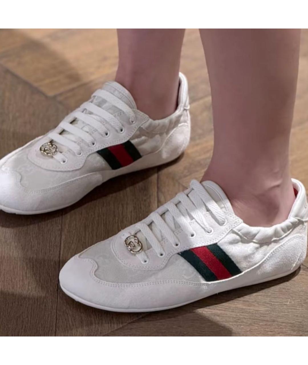 GUCCI Бежевые текстильные кеды, фото 8