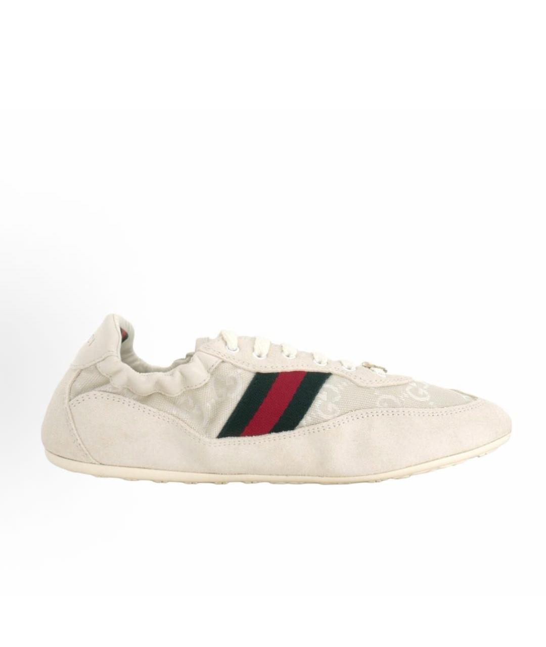 GUCCI Бежевые текстильные кеды, фото 9