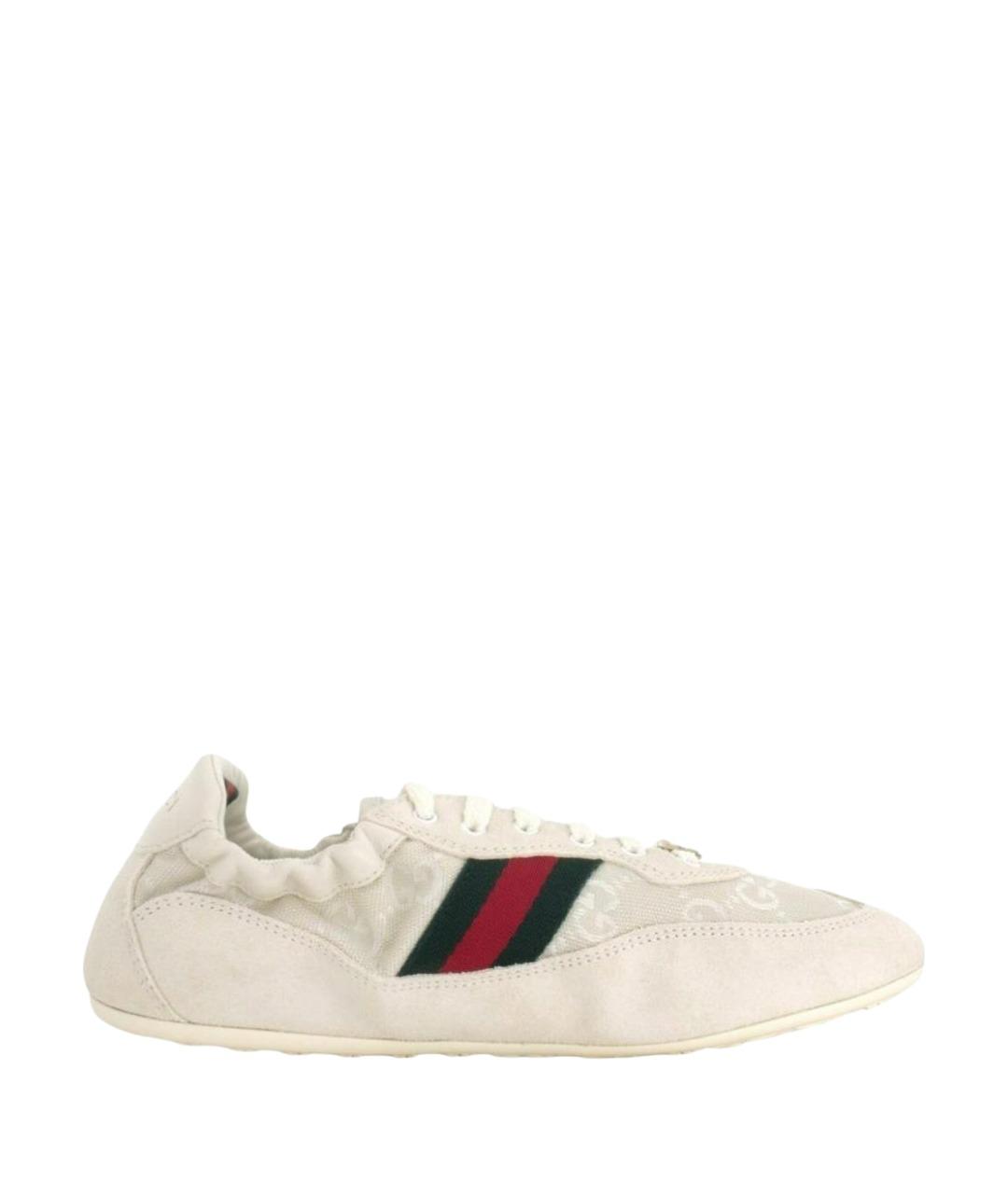 GUCCI Бежевые текстильные кеды, фото 1