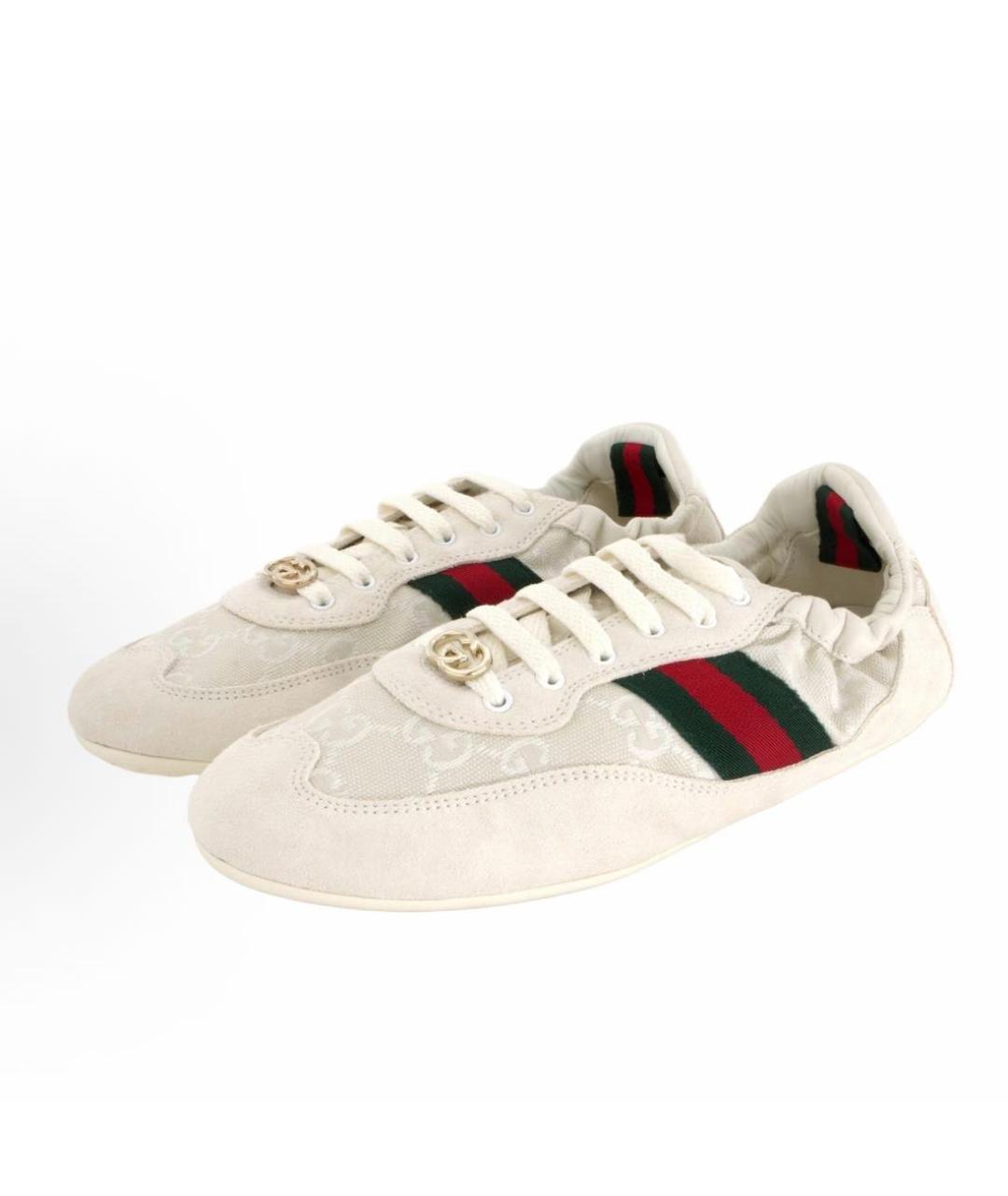 GUCCI Бежевые текстильные кеды, фото 2