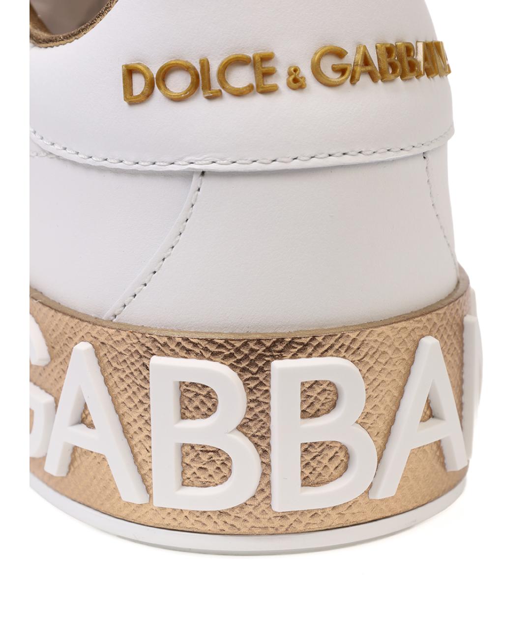 DOLCE&GABBANA Белые кожаные кеды, фото 5