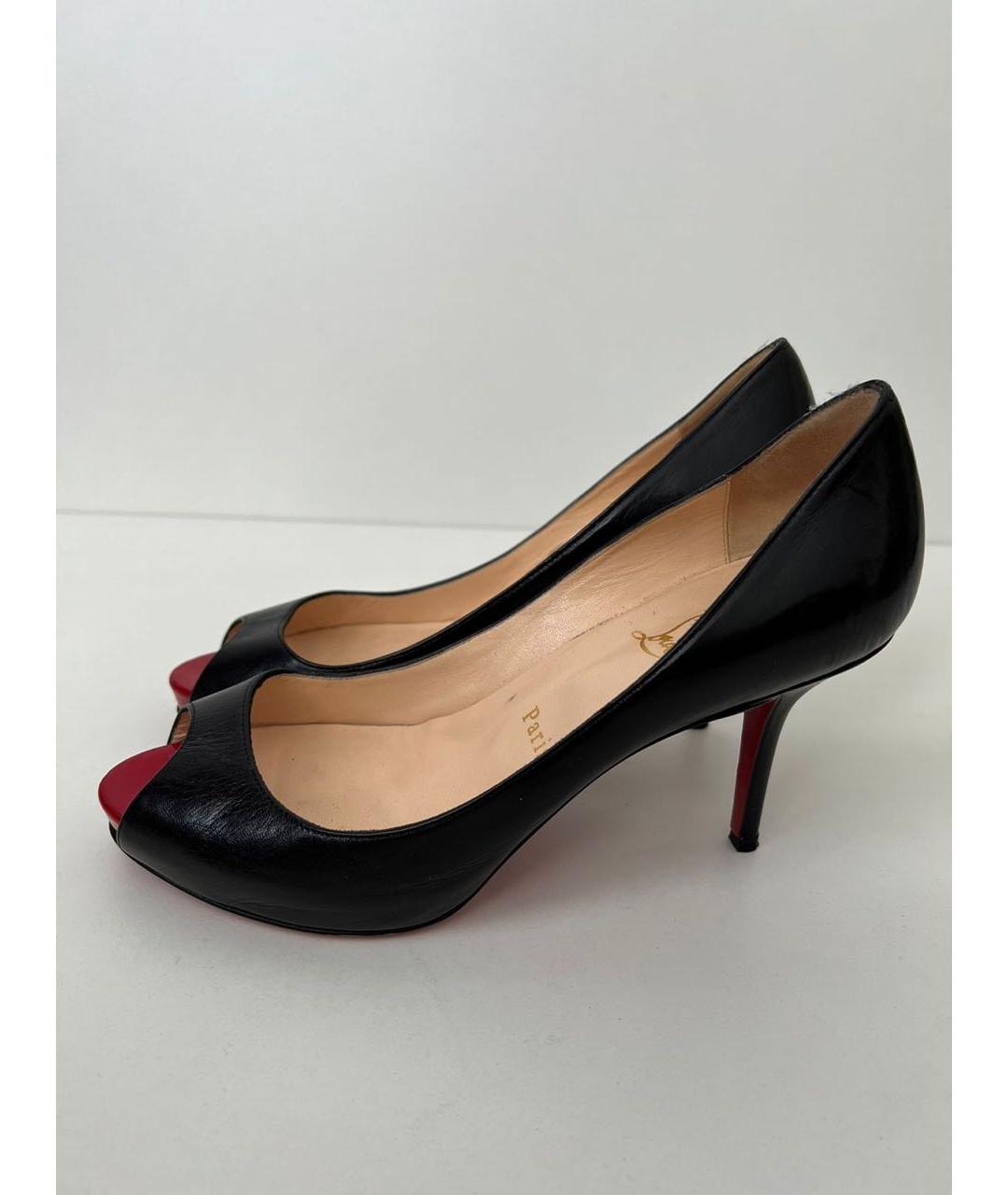 CHRISTIAN LOUBOUTIN Черные кожаные туфли, фото 2