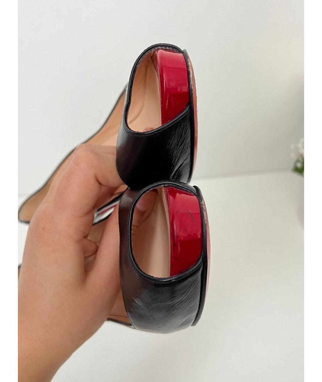 CHRISTIAN LOUBOUTIN Черные кожаные туфли, фото 7