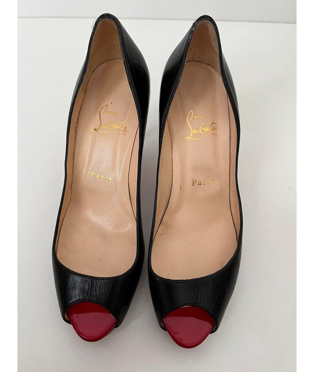CHRISTIAN LOUBOUTIN Черные кожаные туфли, фото 3