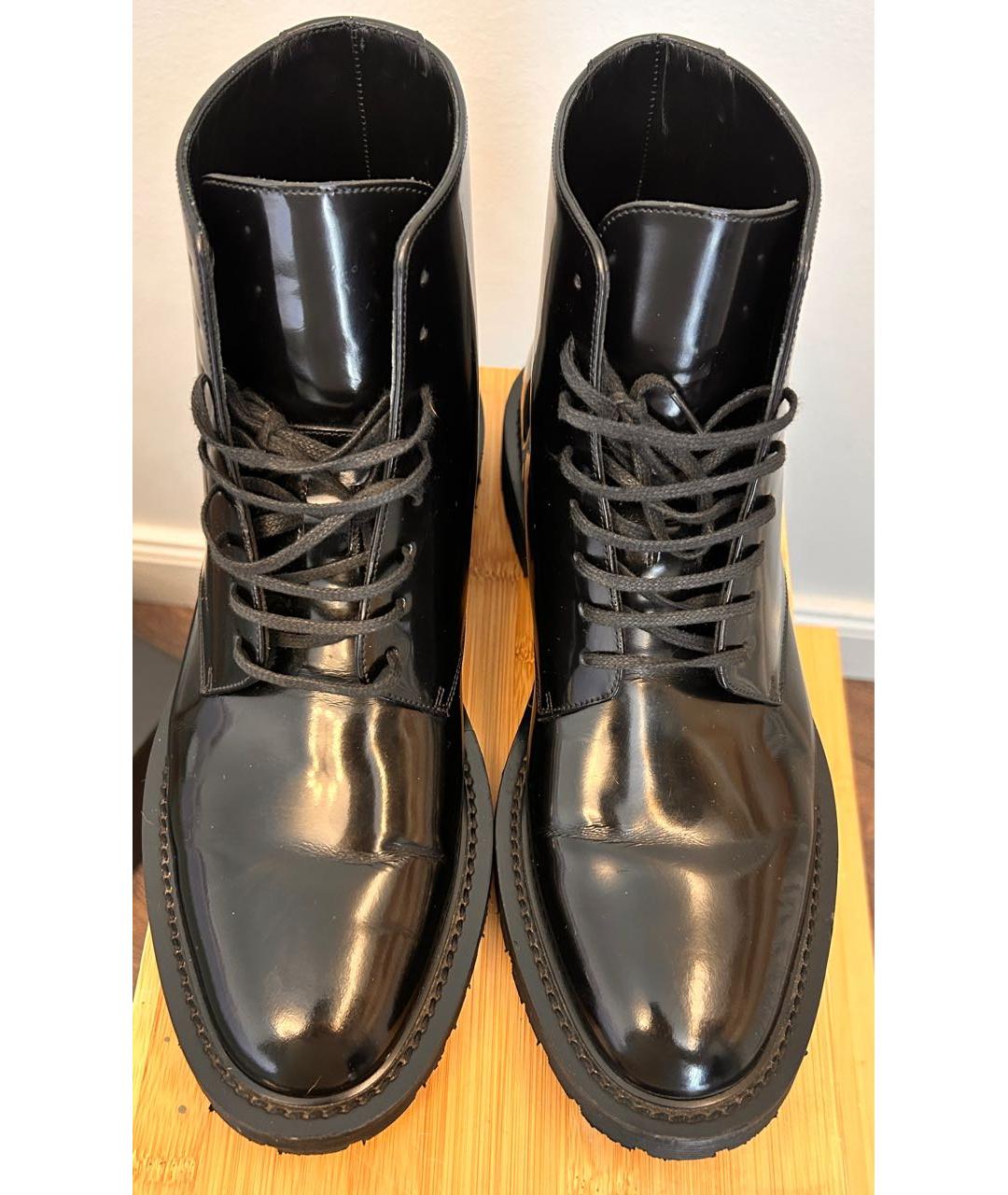 SAINT LAURENT Черные кожаные высокие ботинки, фото 7