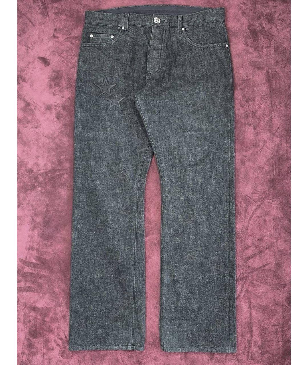 CHROME HEARTS Темно-синие хлопковые прямые джинсы, фото 6