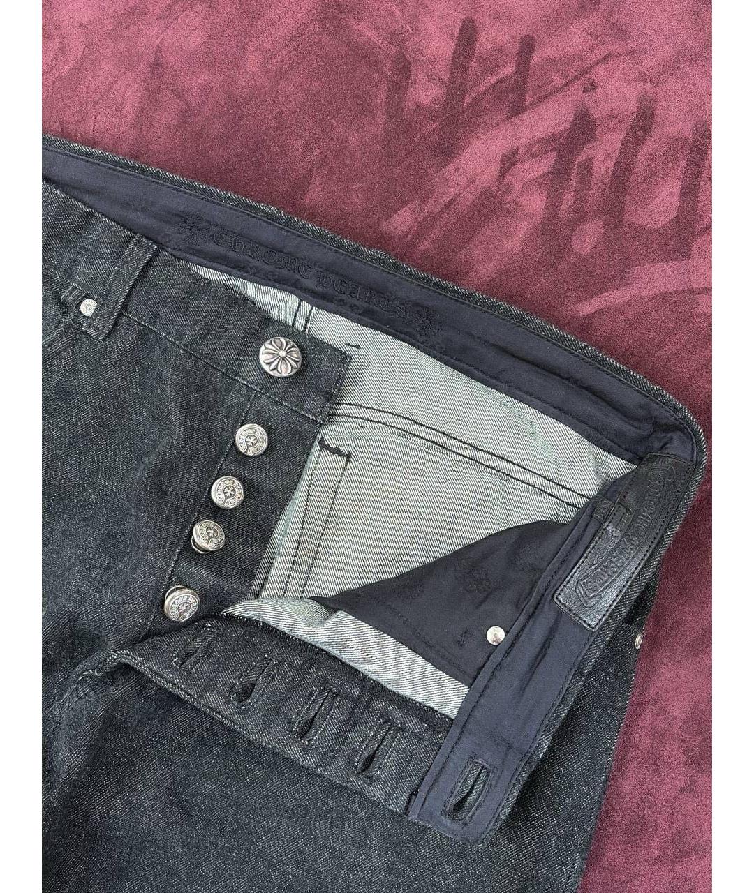 CHROME HEARTS Темно-синие хлопковые прямые джинсы, фото 4