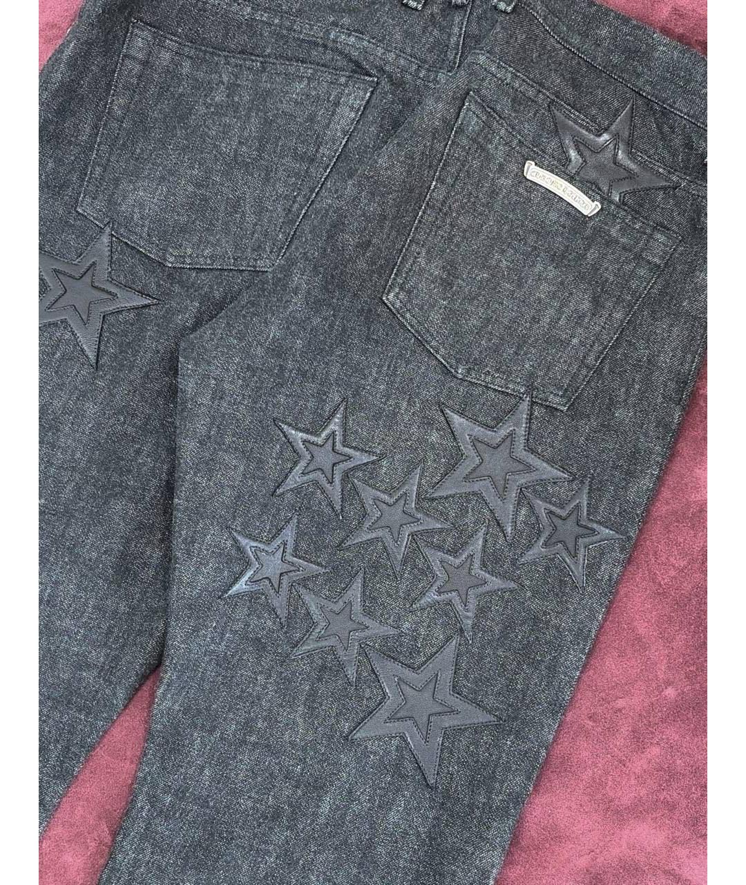 CHROME HEARTS Темно-синие хлопковые прямые джинсы, фото 3