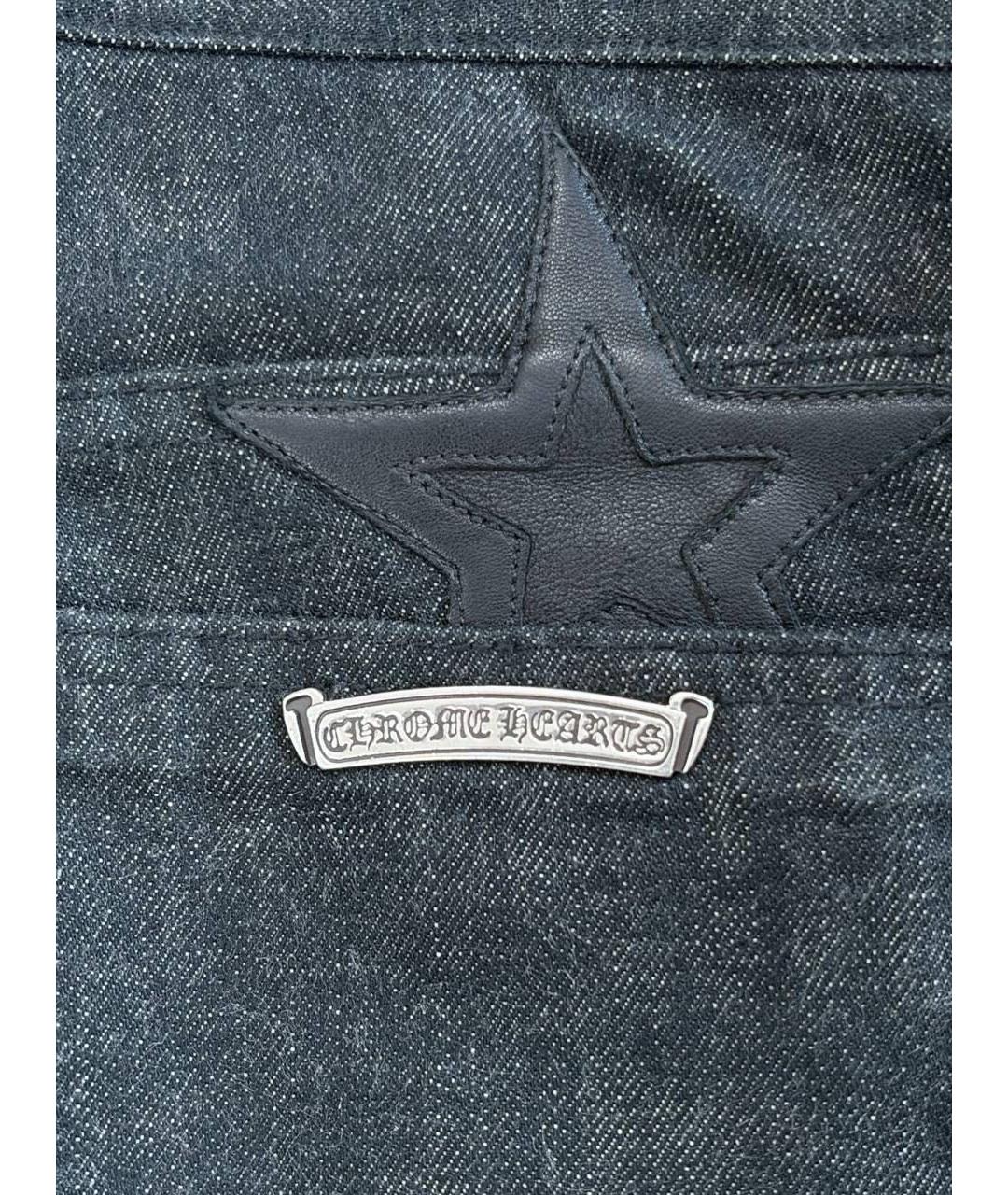 CHROME HEARTS Темно-синие хлопковые прямые джинсы, фото 5