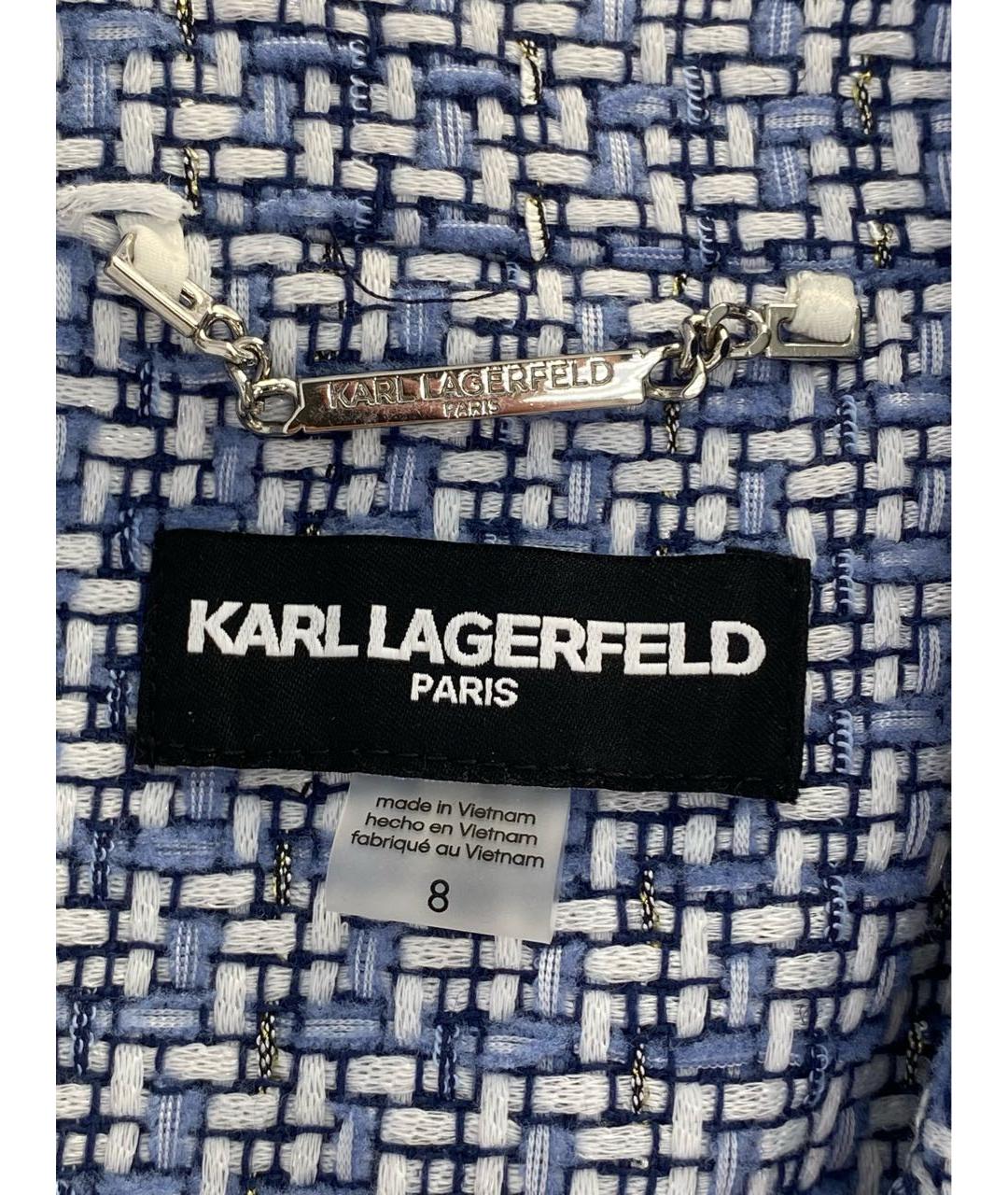 KARL LAGERFELD Голубой полиэстеровый жакет/пиджак, фото 4