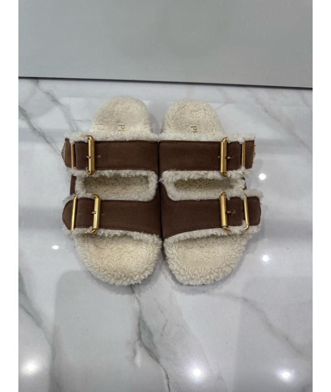 PRADA Коричневые замшевые сабо, фото 2
