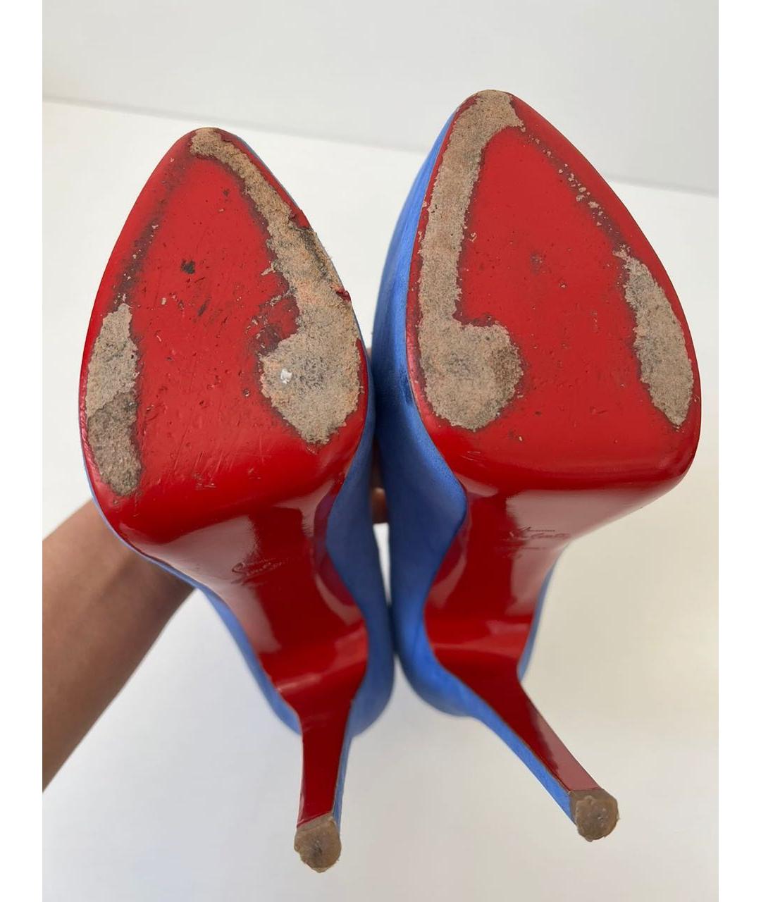CHRISTIAN LOUBOUTIN Синие замшевые туфли, фото 5