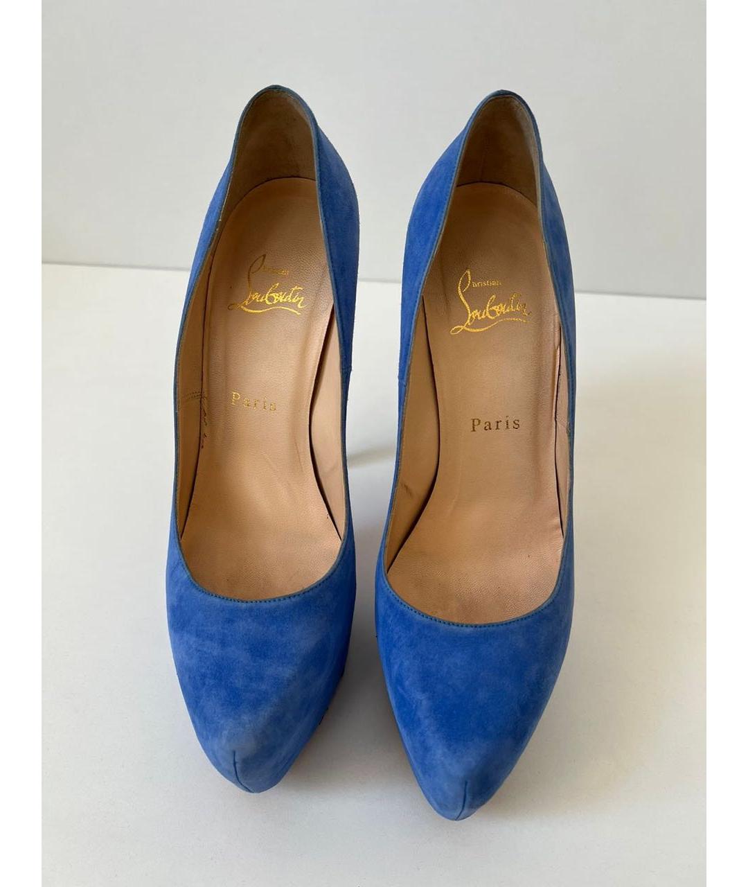 CHRISTIAN LOUBOUTIN Синие замшевые туфли, фото 3