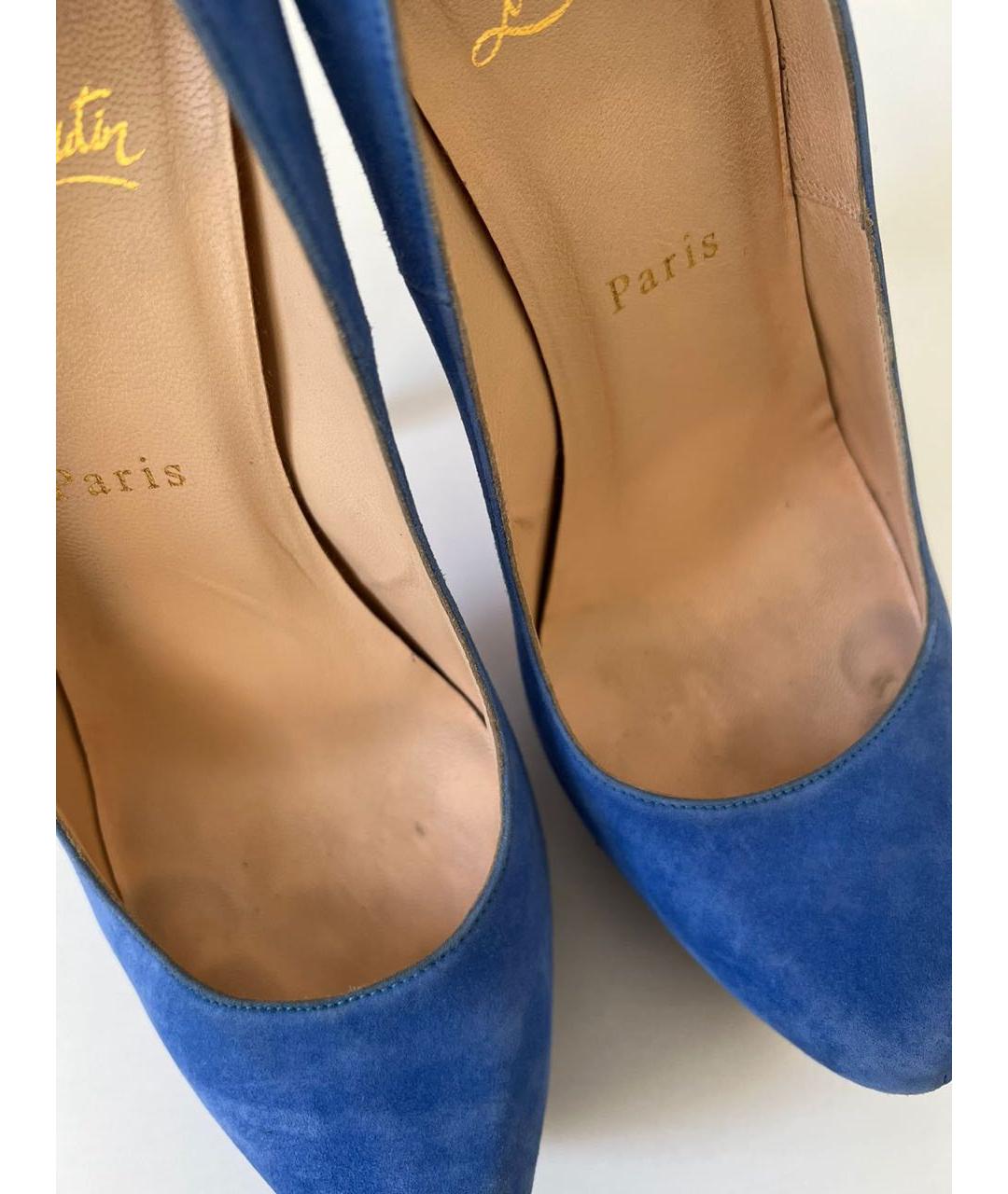 CHRISTIAN LOUBOUTIN Синие замшевые туфли, фото 8