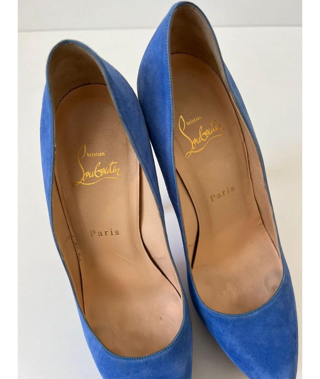 CHRISTIAN LOUBOUTIN Синие замшевые туфли, фото 7