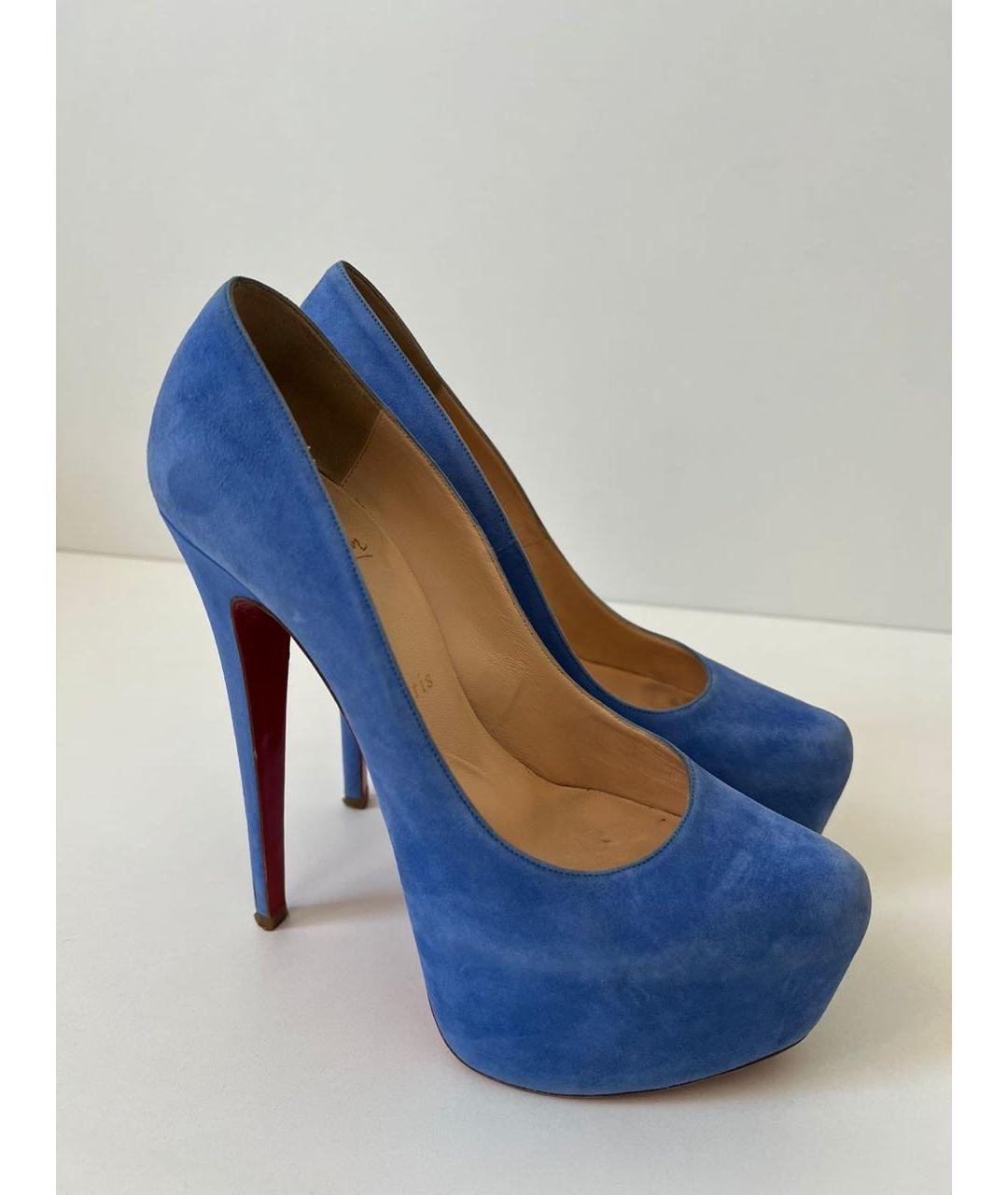 CHRISTIAN LOUBOUTIN Синие замшевые туфли, фото 9